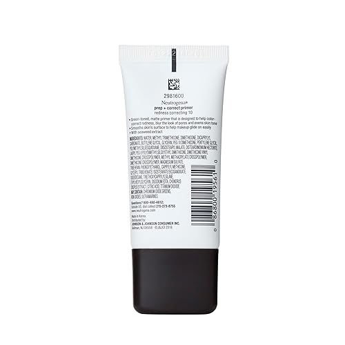 Miniatura 9 de Neutrogena Prep + Correct - Primer para corregir el enrojecimiento, base de maquillaje mate de tono verde con extracto de algas marinas para ayudar