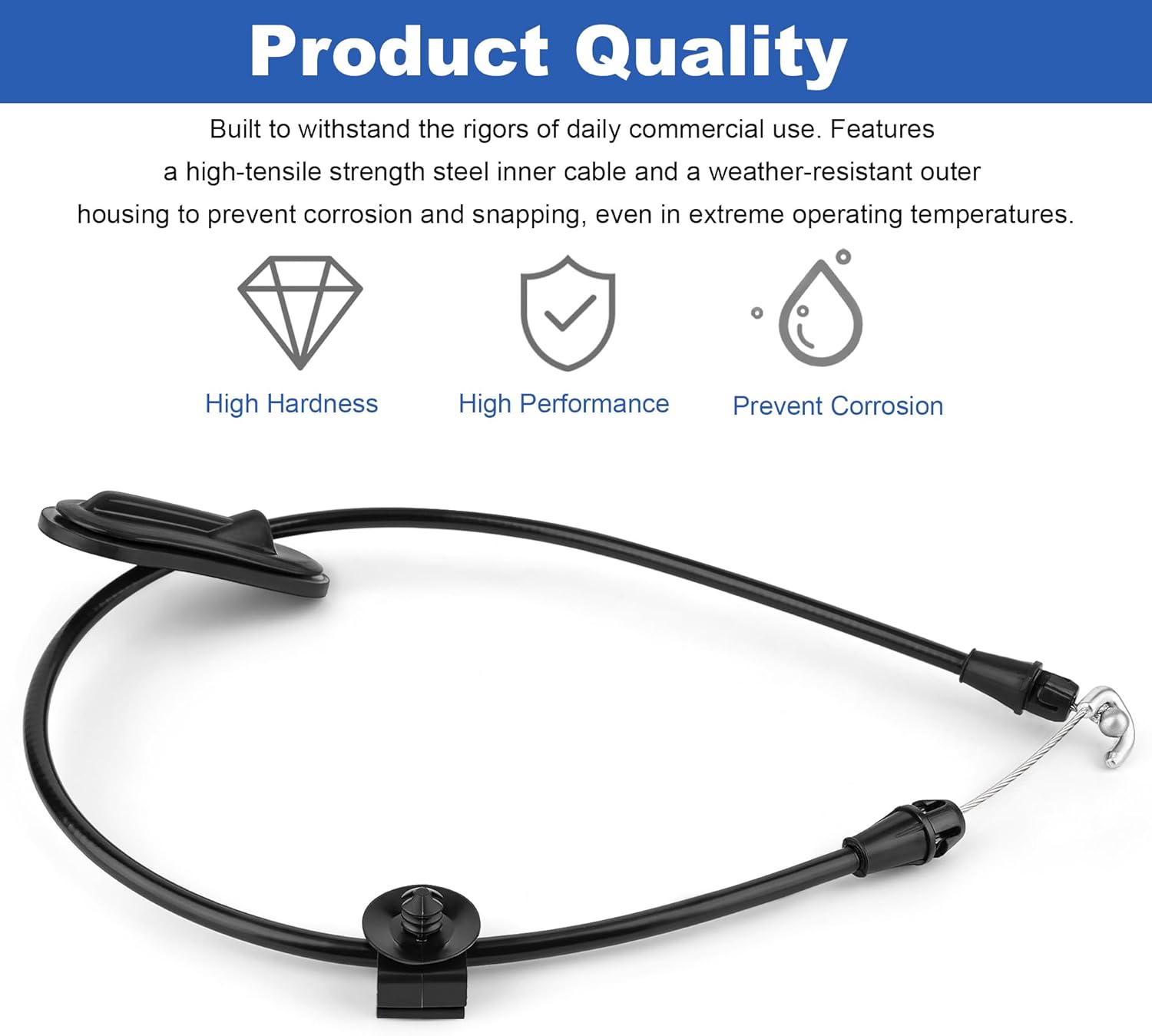 Door Latch Cable Compatible with International Navistar LT Series Trucks, Replaces 4056798C92, 4056798C93, 4056798C94, HLK2831XC Heavy Duty Truck Door Latch Release Cable