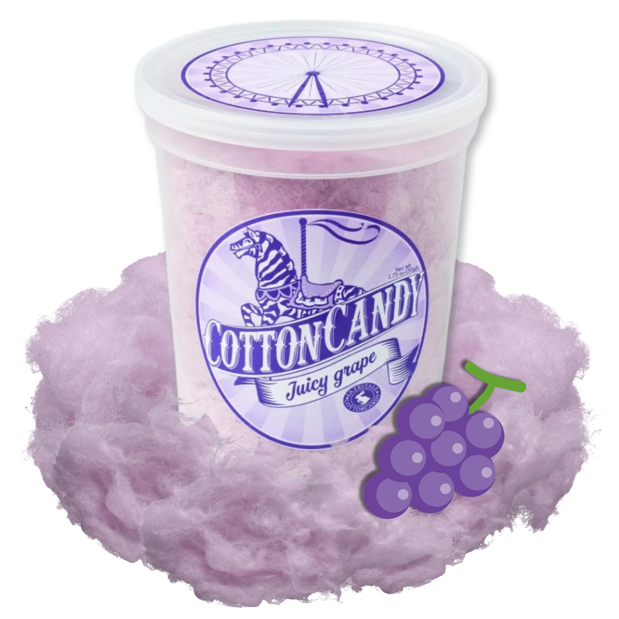 CHOCOLATE STORYBOOK Gourmet Flavored Cotton Candy – Unique Idea for Holidays, Birthdays, Gag Gifts, Party Favors (Grape, 1.75 oz, 1-Pack)