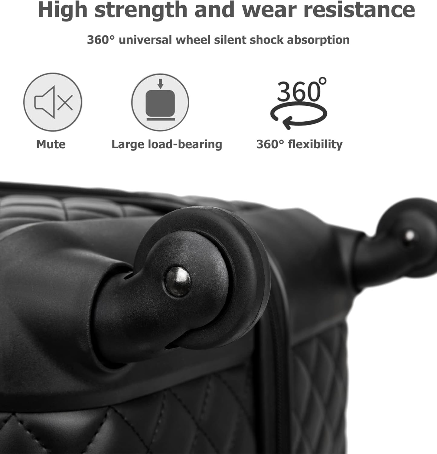feilario Plaid PU Leather Softshell Luggage Set - 4-Piece Expandable Suitcases with Spinner Wheels - Includes Large Travel Bag, 20-Inch Carry On, 24-Inch & 28-Inch Suitcases