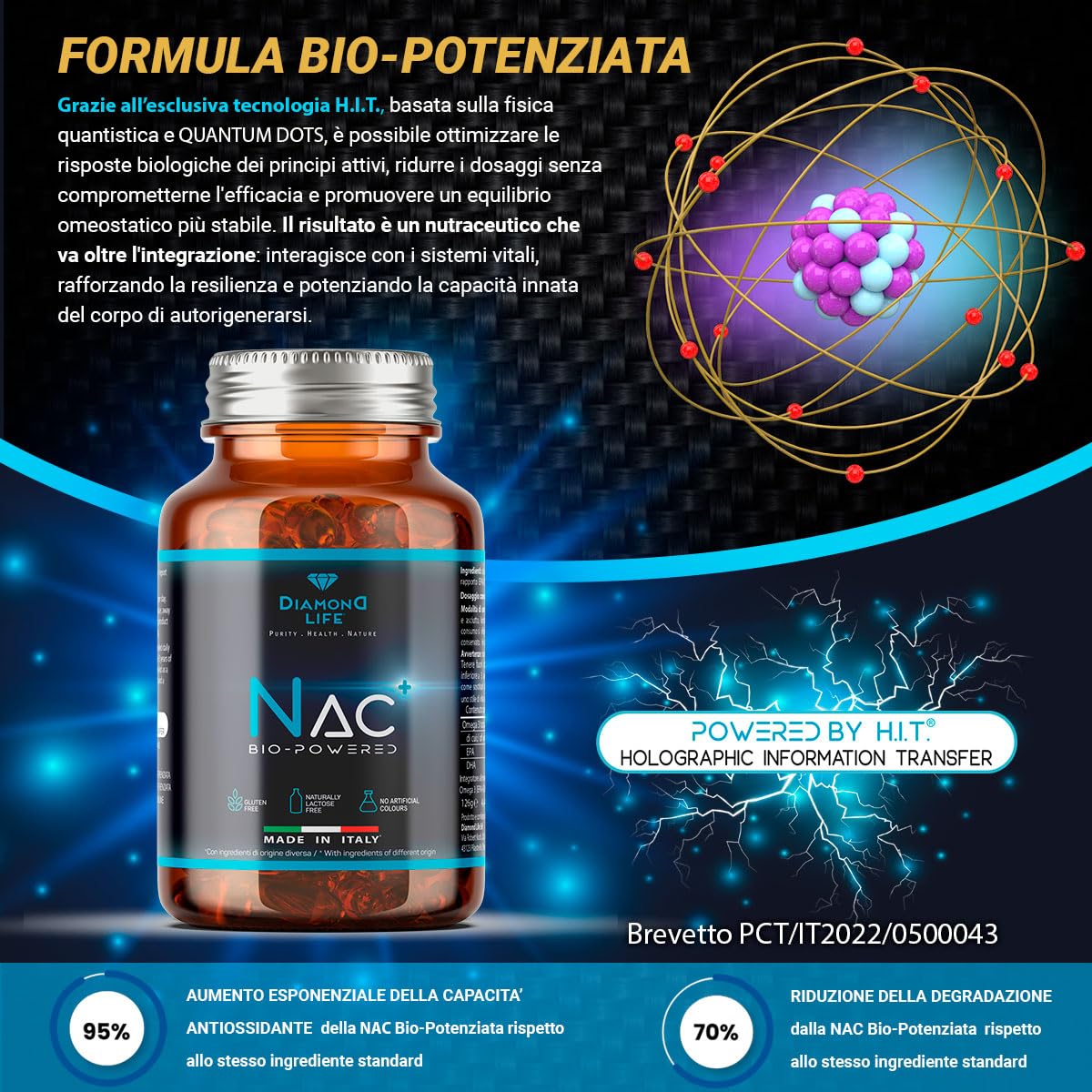 NAC BioPowered - Nutraceutique Bio-amélioré dans l'action antioxydante et détox - N-acétylcystéine Précurseur du glutathion - Haute biodisponibilité - 90 gélules