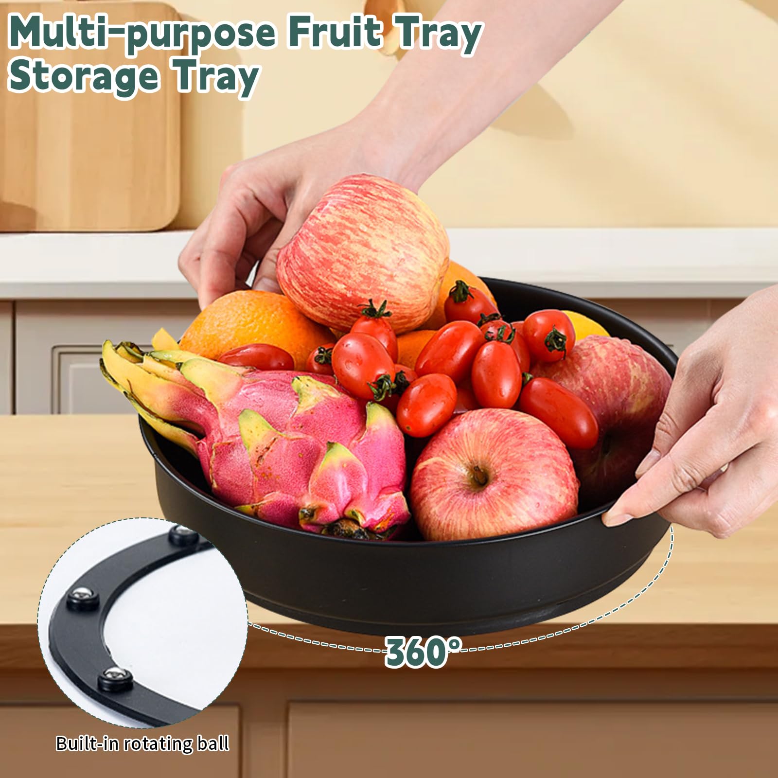 Vassoio Girevole,Porta Spezie Girevole Per Cucina,Piatto Girevole-Per Spezie, Frutta, Snack,Per Armadi Dispensa Piani Lavoro,Salva Spazio Per Cucina