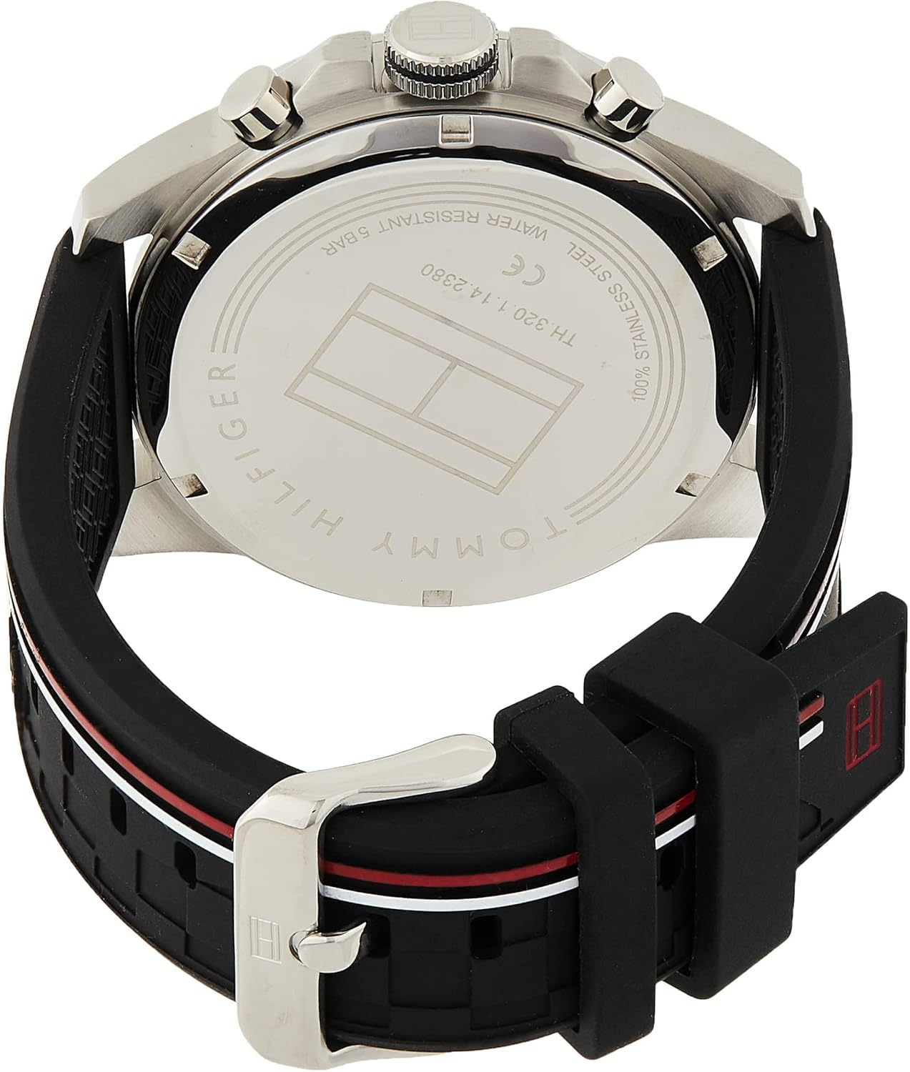 Tommy Hilfiger Orologio Analogico Multifunzione al Quarzo da Uomo con Cinturino in Silicone Nero - 1791473 Tommy Hilfiger Orologio Analogico Multifunzione al Quarzo da Uomo con Cinturino in Silicone Nero - 1791473