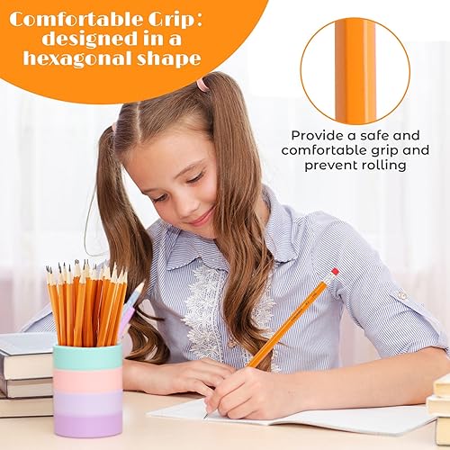 Miniatura 5 de Hapikalor Paquete de 360 lápices amarillos afilados #2 con borradores, paquete a granel de lápices de grafito para escuela, aula, suministros para