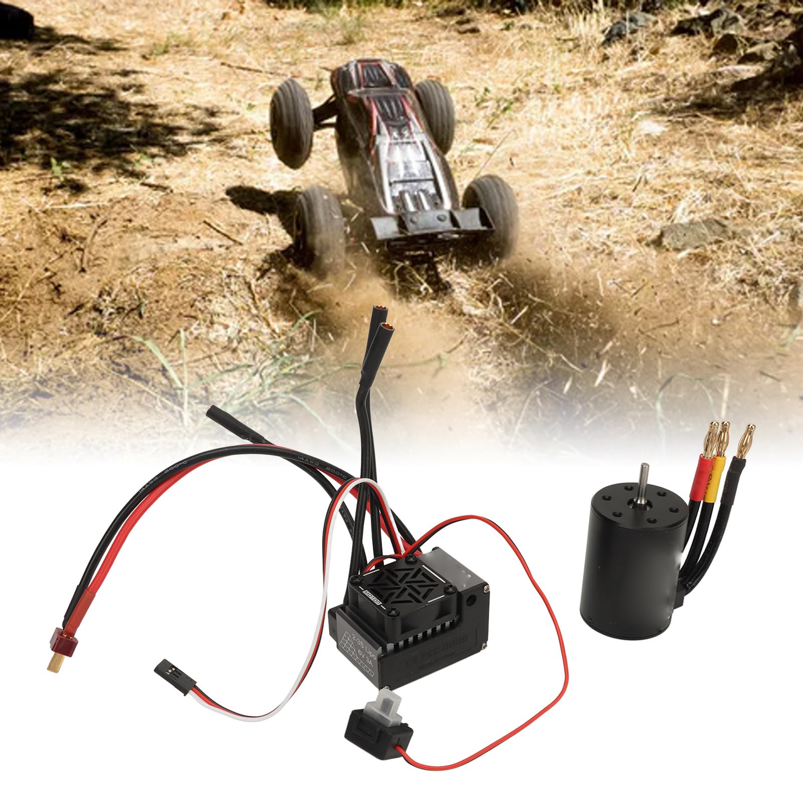 3650-Brushless-Motor, 60A-ESC-Combo-Set für RC-Car-Motor-Upgrade, 1/10-RC-Fahrzeug-Speed-Enhancement, Rennfahrzeug-Drift-Cross-Country-Performance-Boost