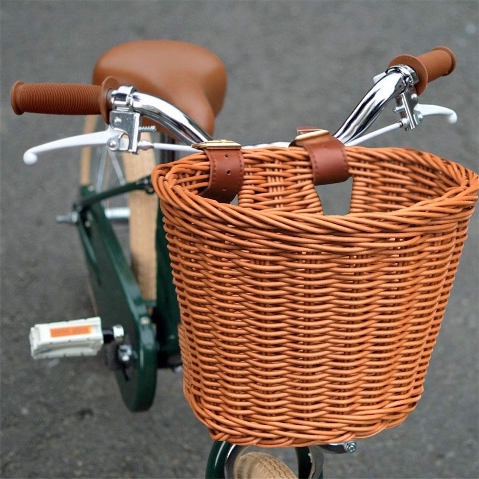 Amazon | 自転車カゴ レトロな手作り自転車スクーターフロント