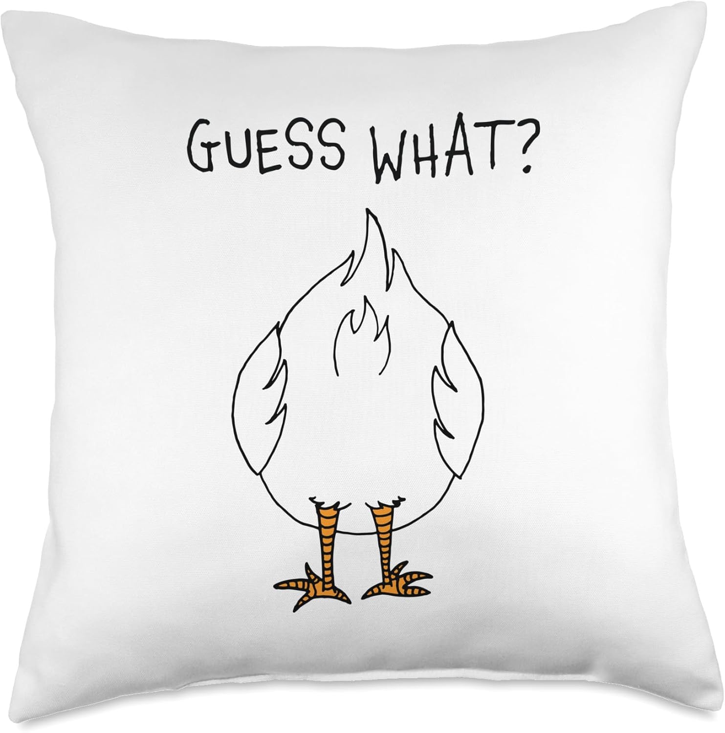 Funny Corny Dad Joke design Guess What Chicken Butt Throw Pillow