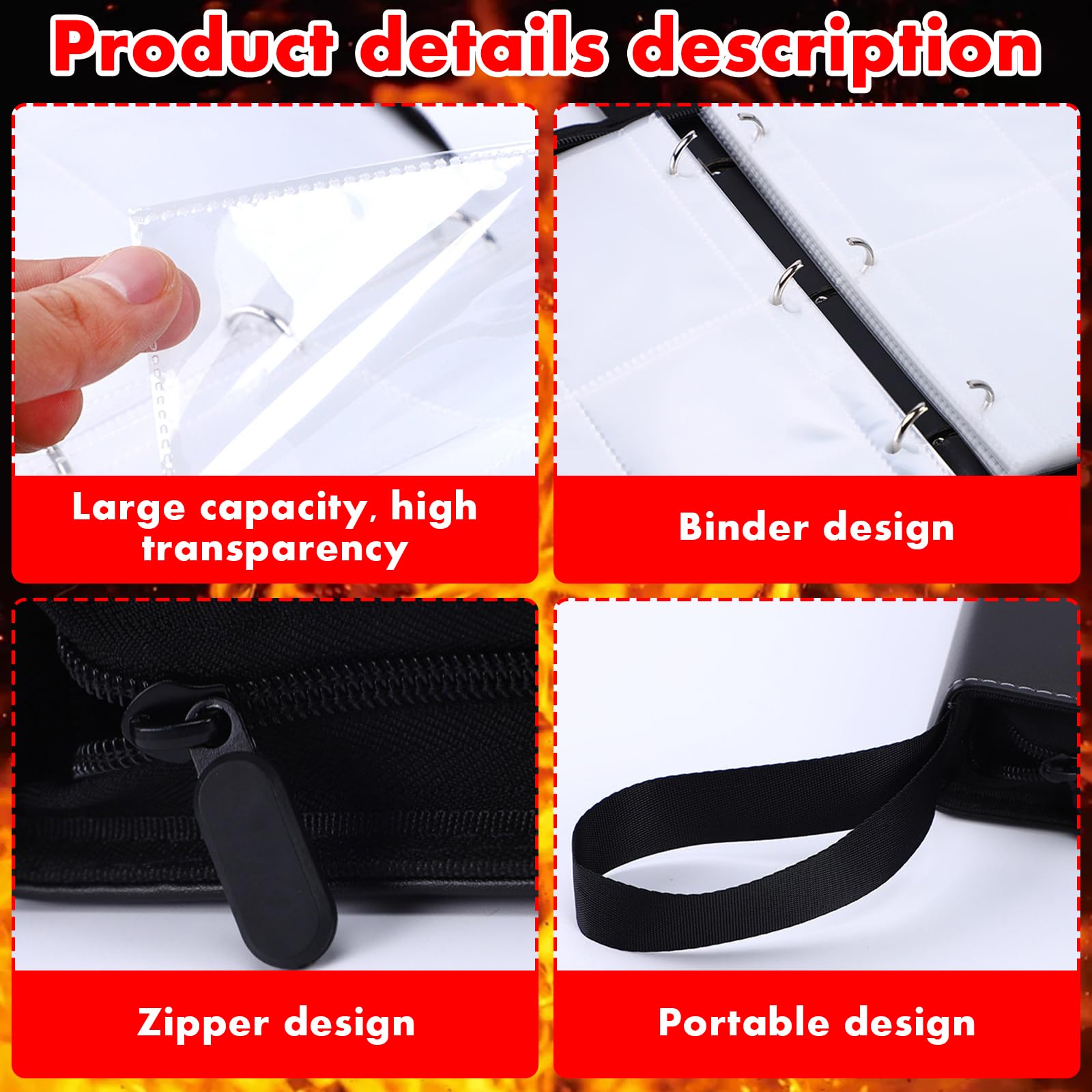 Classeur Carte YSJLong - 50 Pages - 400 Pochettes - Album Pour Collectionner Cartes