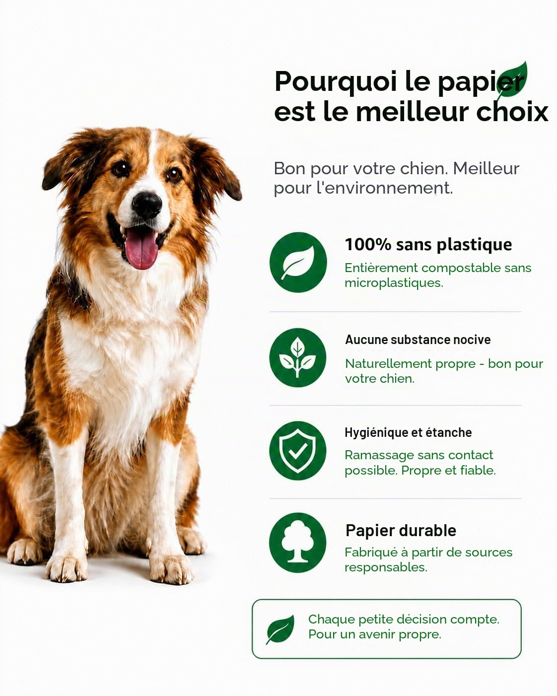 Eco Poop Scoop - Lot de 360 sacs biodégradables et compostables pour chiens Sacs avec anse pour toutes tailles de chiens et chiots