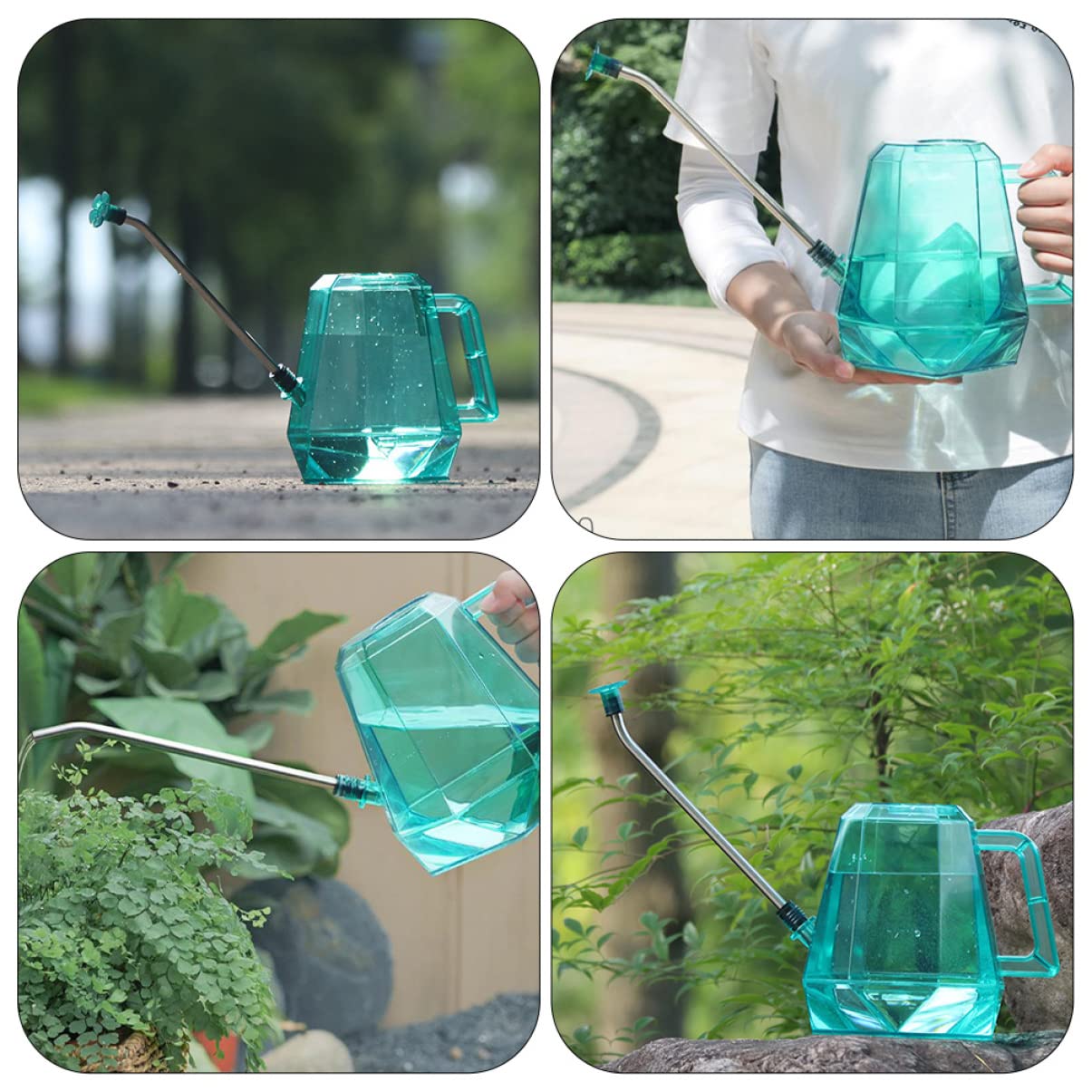 Konewka, Konewka do roślin, doniczka do podlewania kwiatów, metalowa konewka, wiadro do podlewania ogrodu ze stali nierdzewnej(Sky-bluex3pcs)