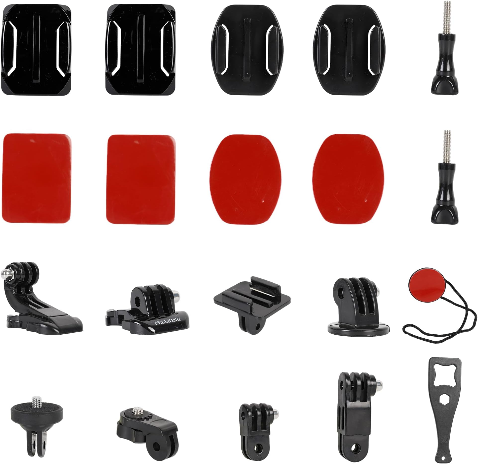 Universal Action Camera Accessory Kit for GoPro Hero 13 12 11 10 9 8 Go pro Max 2 Insta360 X5/X4/X3 DJI OSMO Action 6 5 Pro Pocket 4 3 360 Cam, Motorcycle Helmet Base Adhesive Tripod Adapter Mount