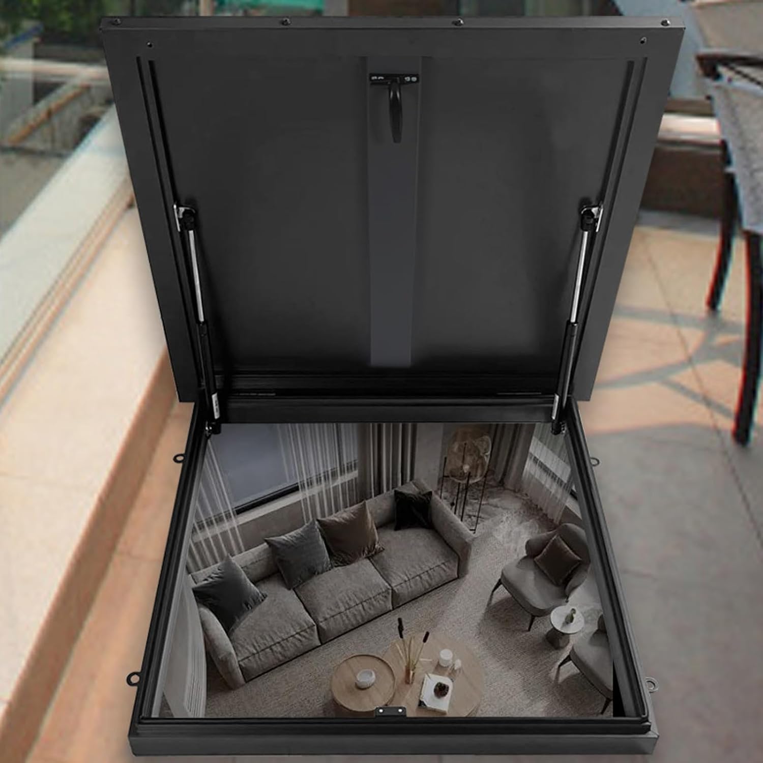 Weatherproof Aluminum Roof Access Hatch - Skylight Lid for Attics, Basements & Sun Rooms - Durable Maintenance Cover for Easy Access & Ventilation