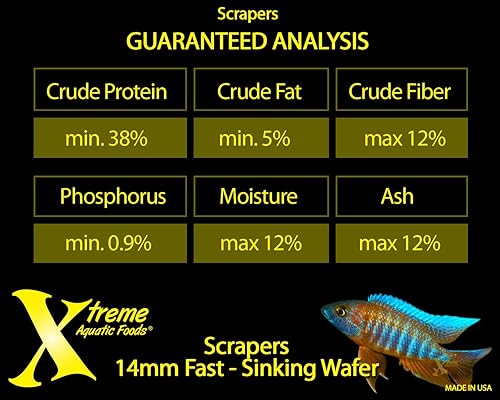 Vista 23 de Xtreme Scrapers Wafers - Alimento para peces de alta calidad de 0.551 in de rápida absorción – Rico en nutrientes y celulosa, ideal para comederos