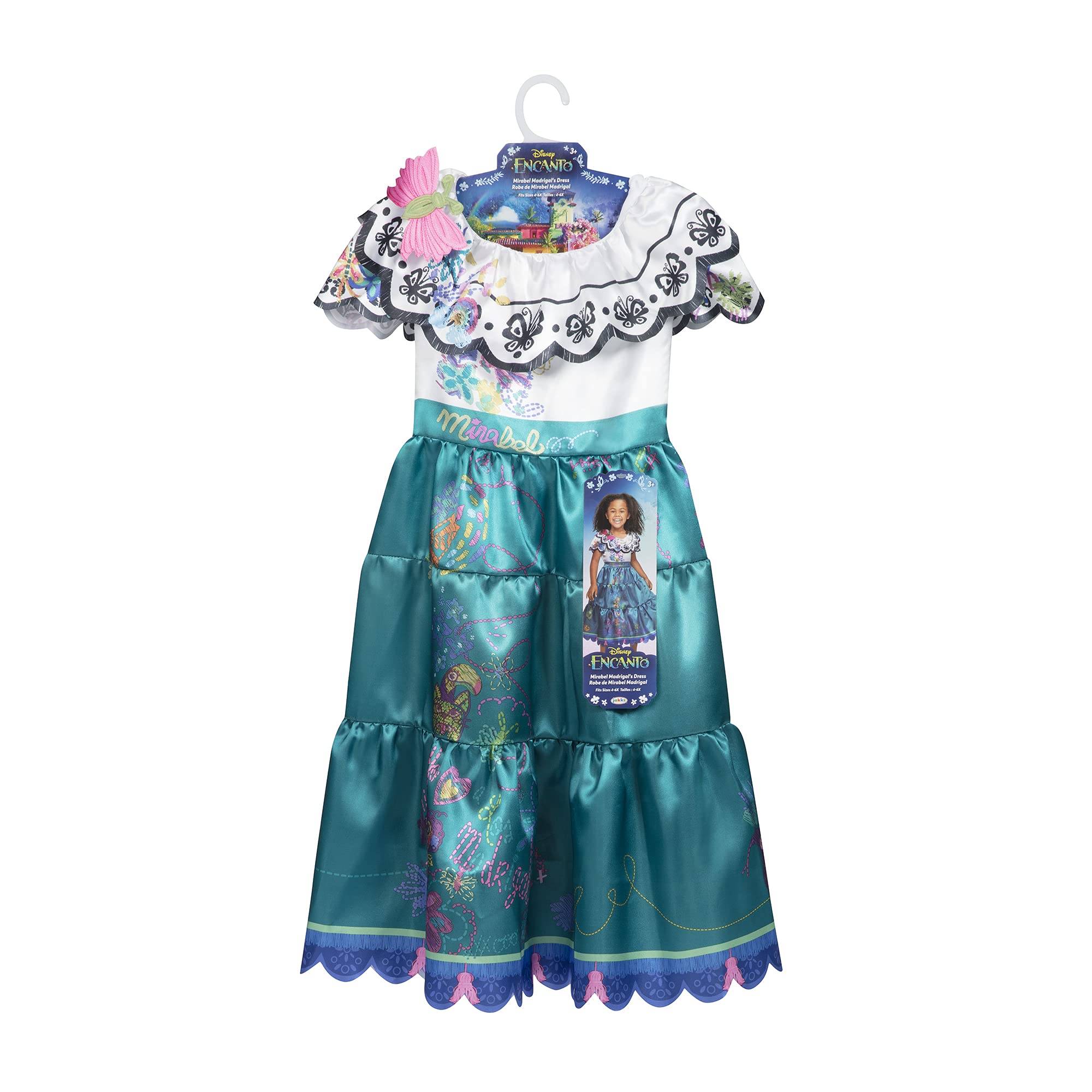 Disney Encanto Mirabel Dress, Costume for Girls Ages 3 and up, Outfit