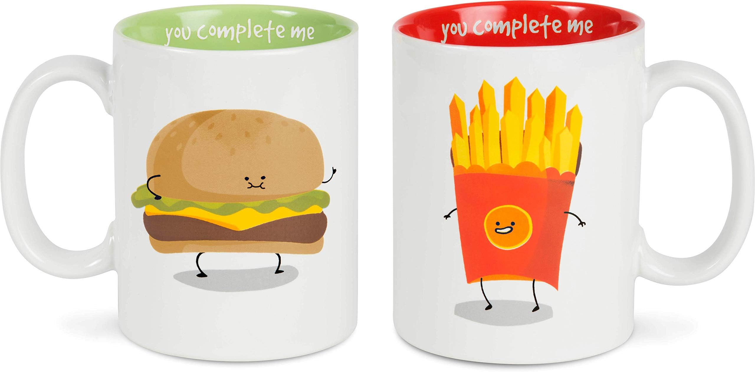 Pavilion Gift Company Popcorn & Butter Complimentary Dishwasher Safe Coffee Mugs, 18 oz, Multicolor