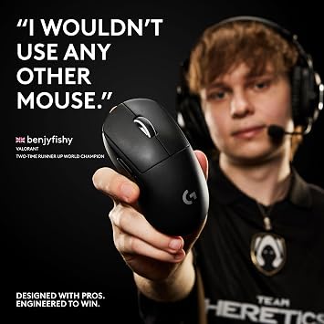 Logitech G PRO X SUPERLIGHT 2 Logitech Wireless Gaming Mouse, Symmetrical, 8000 Hz, Polling Rate, Lightweight, 2.1 oz 60 g, LIGHTFORCE Hybrid Switch, USB-C Connection, Magenta, Recommended Model
