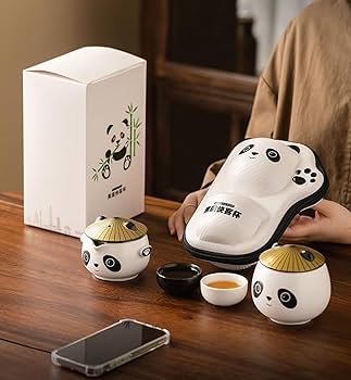 Amazon | 中国茶器セット 急須 湯呑みセット パンダ茶器セット 収納