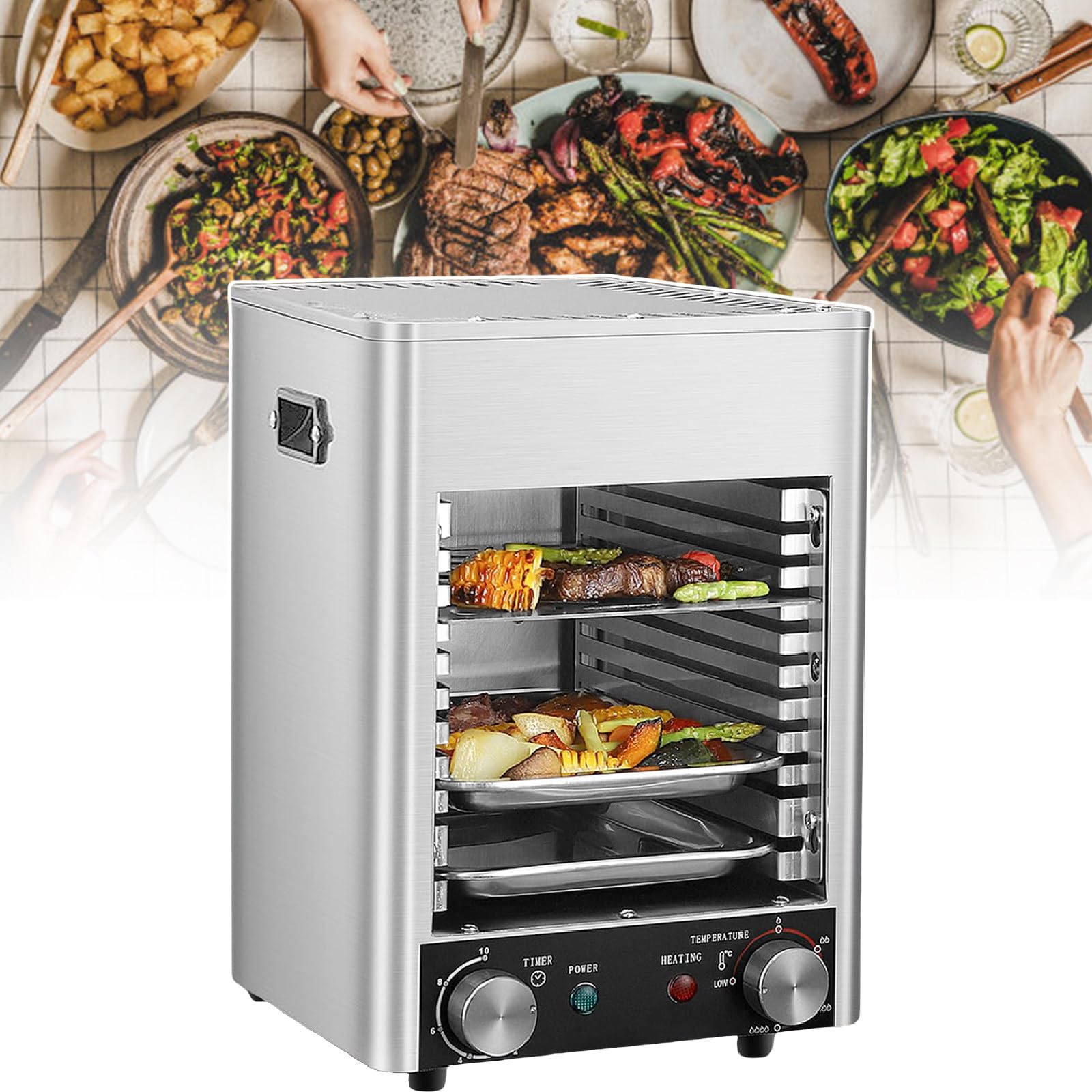 Electric Broiler,Multi-Functional Commercial Steak Oven,Kitchen Counter Broiler,for Meat, Seafood, Vegetables (220v)