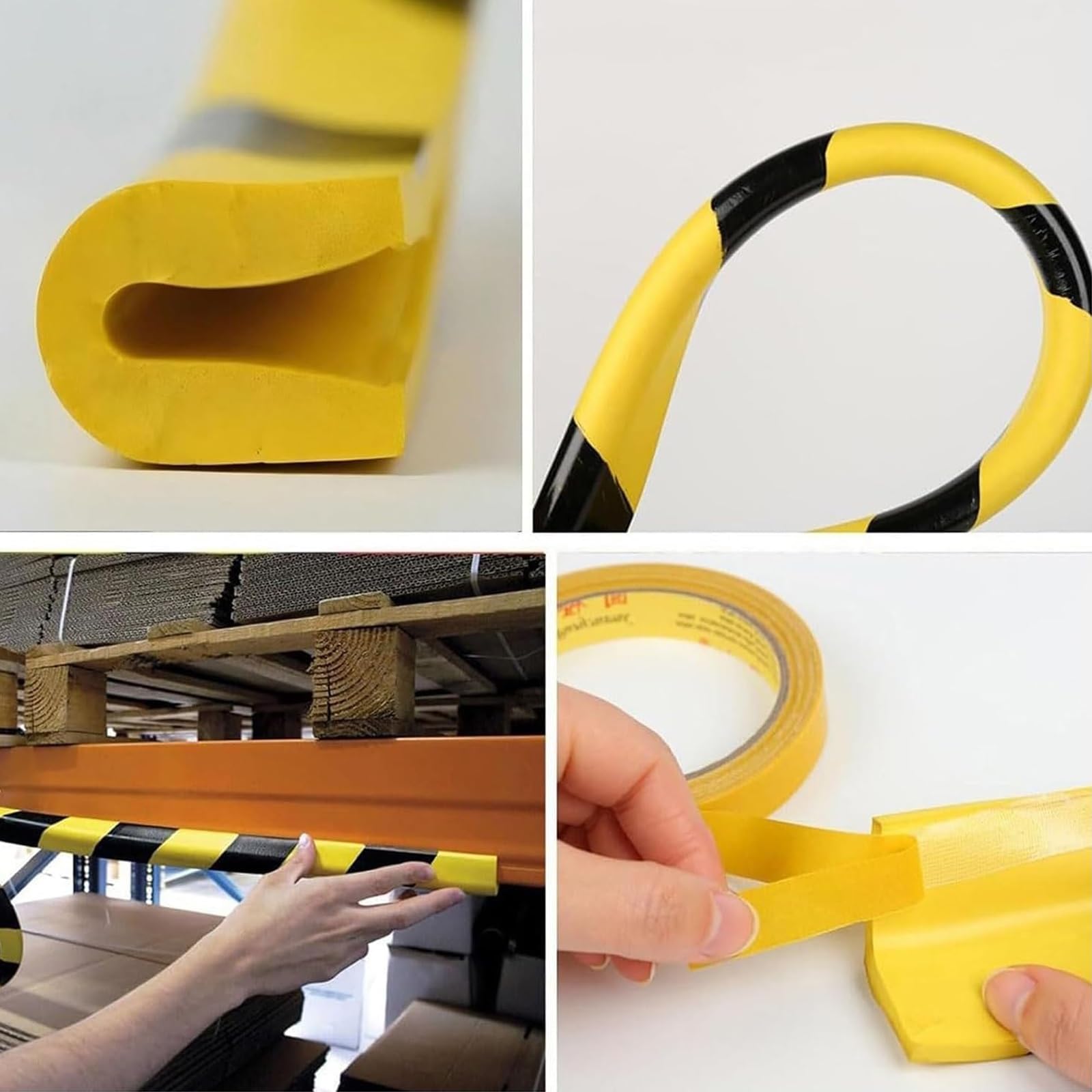 Protectores de esquina, 5 unidades, protectores de borde de goma, acolchado de espuma autoadhesivo para protección industrial contra golpes, columnas de estacionamiento y seguridad en el garaje