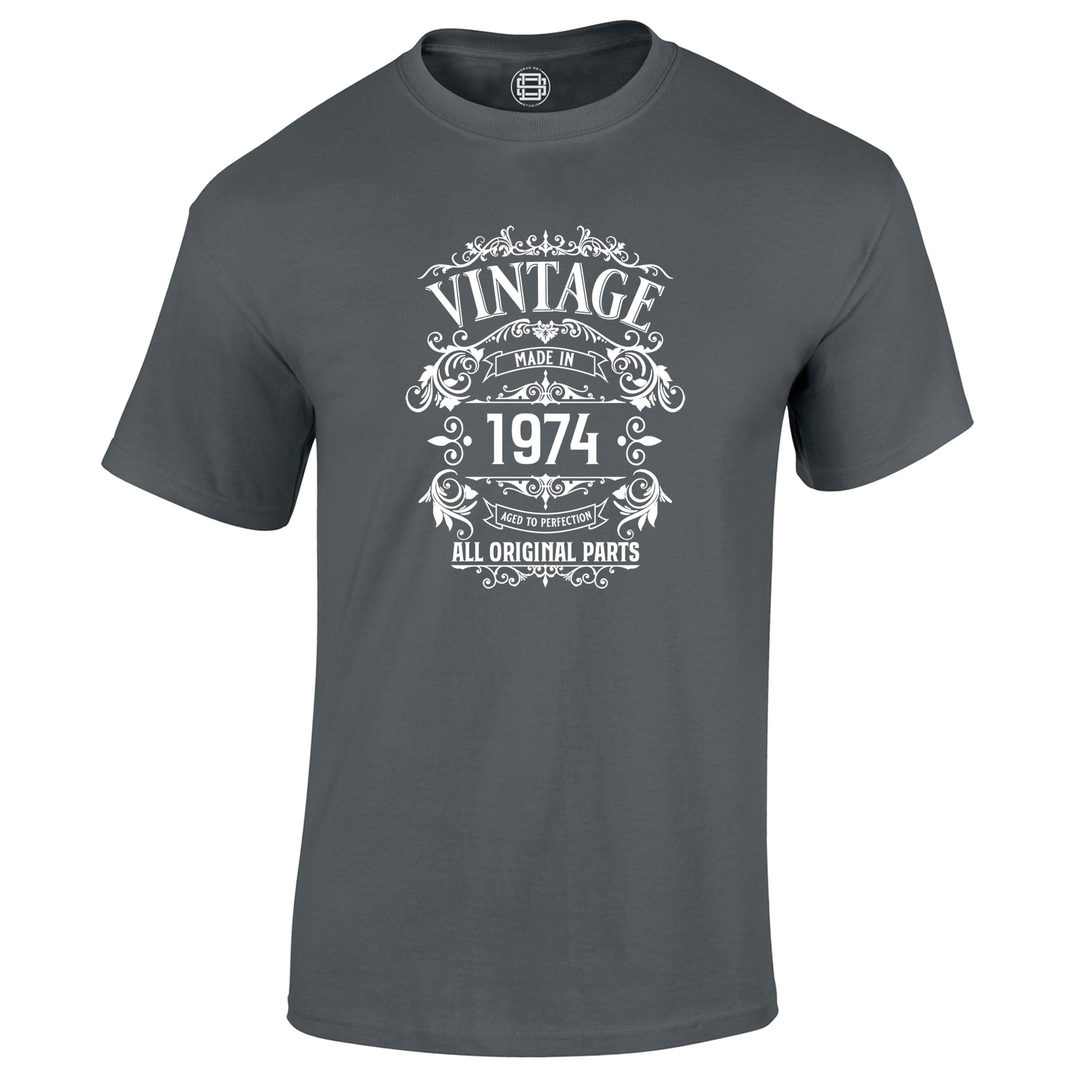 Dead Set StudioMens 50th Birthday Gift T Shirt - 1975 All Original Parts - Born in 1975, 50th Birthday Gifts for Men, 50th Birthday Gift Idea for Him