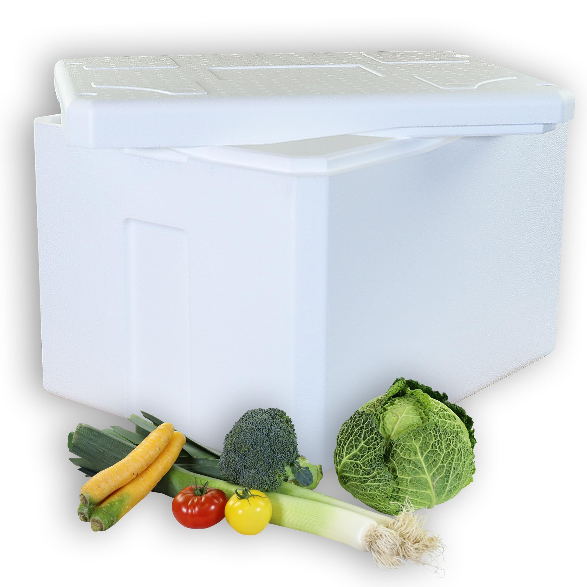 3 Thermoboxen Styropor XXL 64, 5Liter mit Deckel - Kühlbox Styropor - Wiederverwendbarer Isolierbehälter / Transportbox | Große Styropor Kühlbox