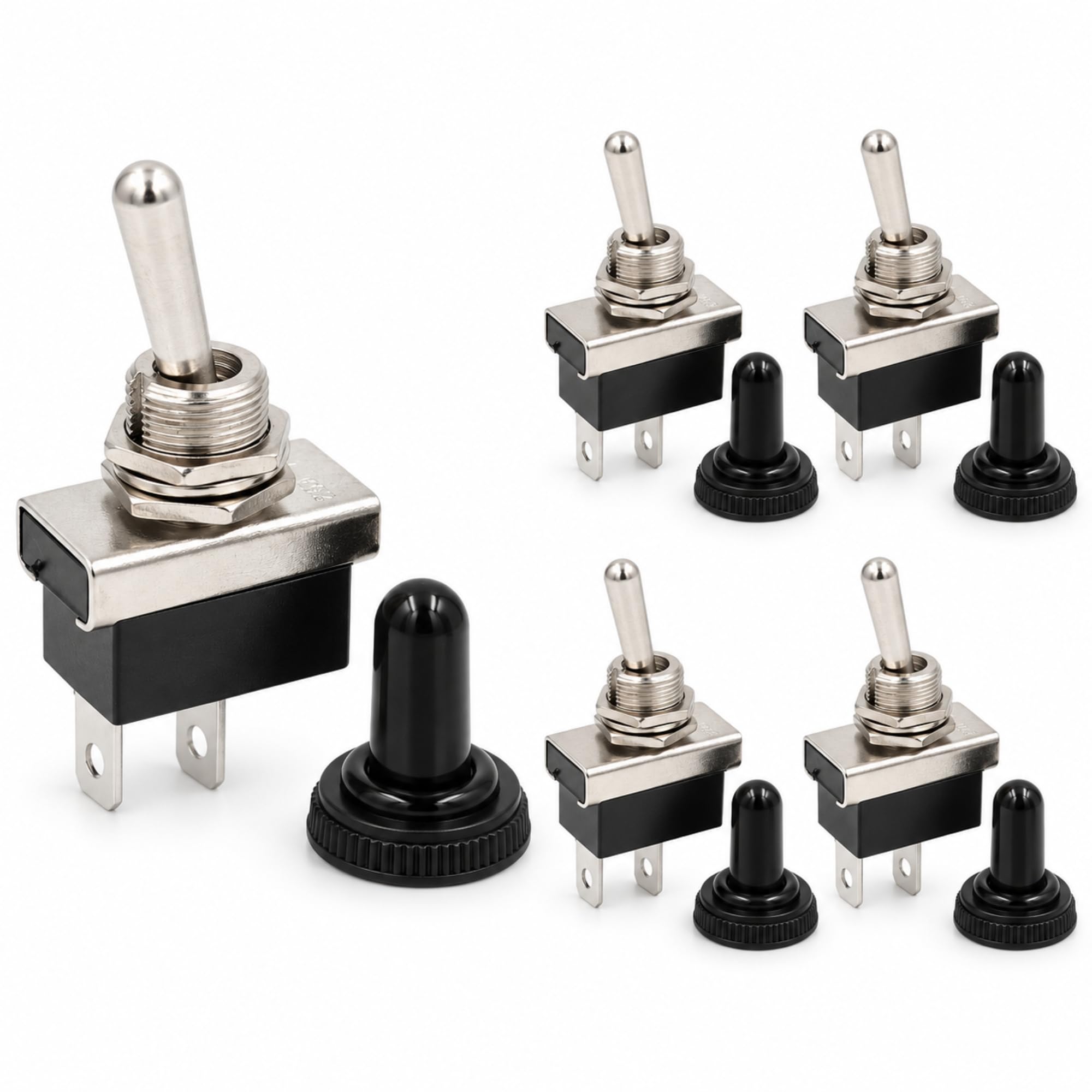 Interruptor de palanca SPST ON/OFF 2 pin con tapon, 5 Unidad - imagen 1