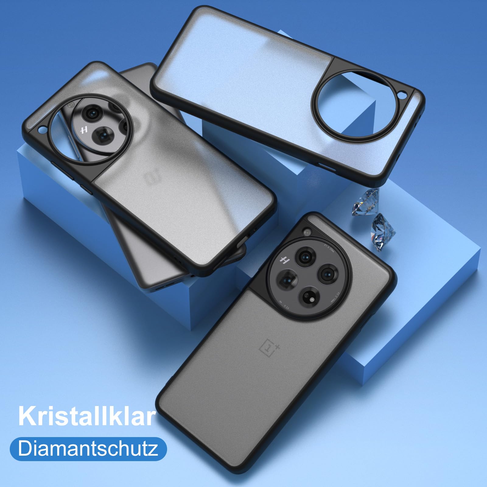 Unov Hülle Für OnePlus 12R – Transparent, Mit Blumen-Muster, TPU, Stoßdämpfend