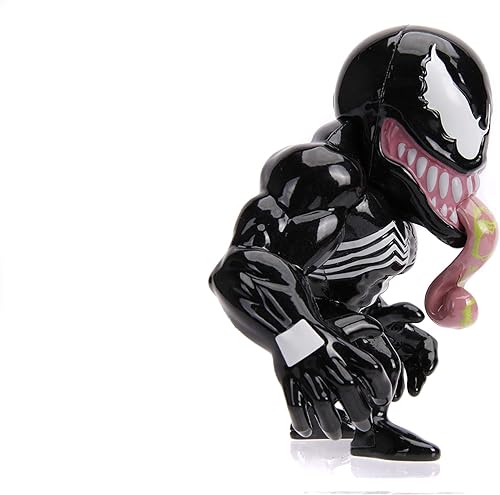 Miniatura 4 de JADA Toys Marvel Spider-Man Venom Metals - Figura de juguete coleccionable de 4 pulgadas, color negro con limo