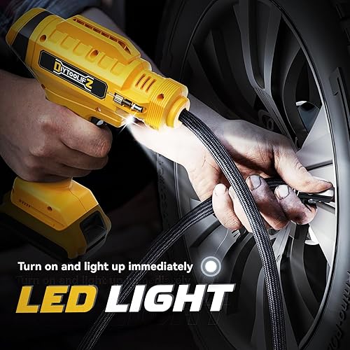 Miniatura 5 de Compresor de aire inalámbrico para inflador de neumáticos Dewalt 2024 con batería máxima de 20 V, bomba de aire portátil de mano con manómetro