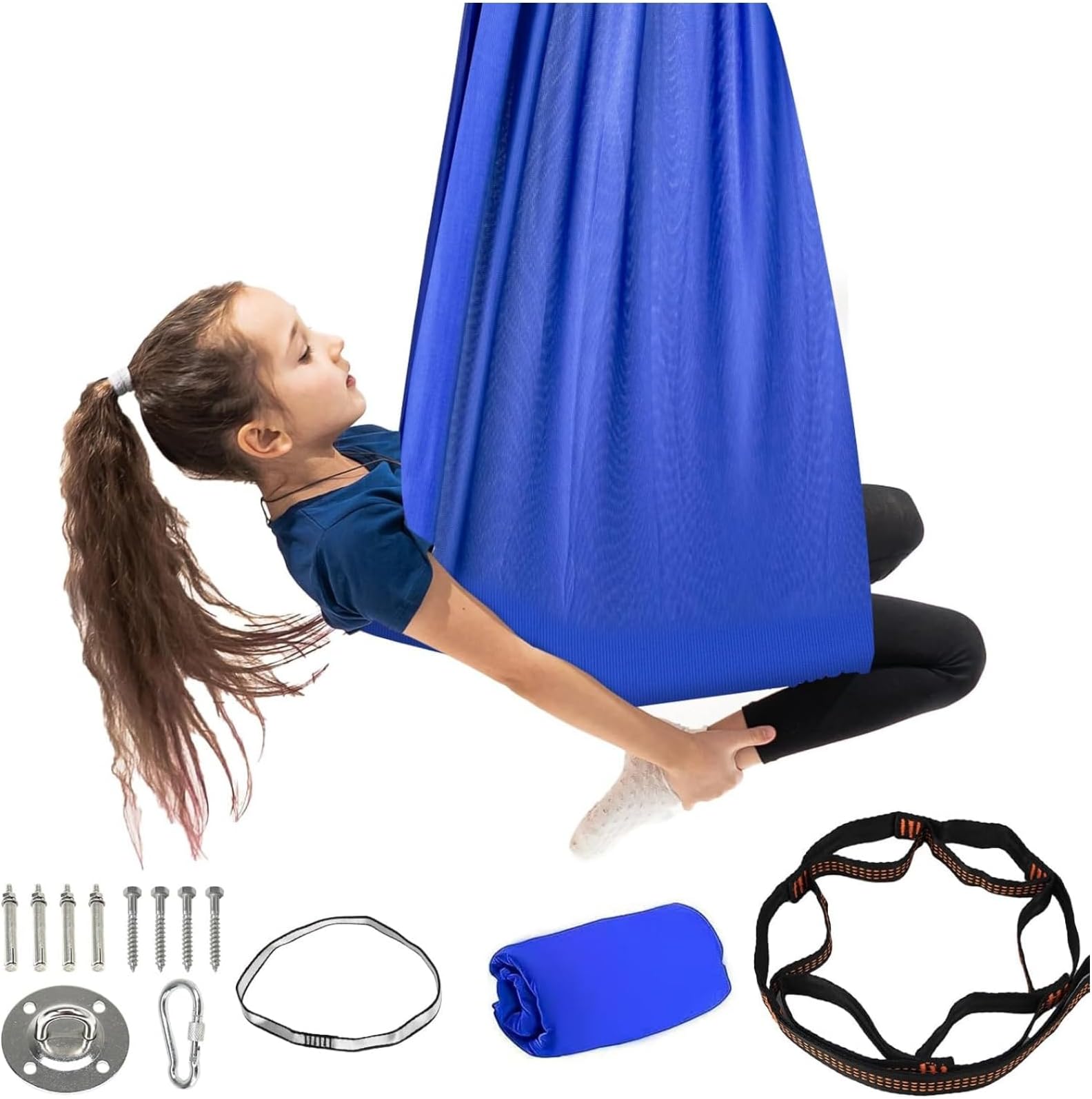 Sensory Swing for Kids Indoor,Kids Sensory Swing Therapy Swing for Kids & Adults up to 220 LB, 110"L x 62W" Kids Swing Hammock for Child & Adult with Disorders, Autism Toddler Hammock Swing