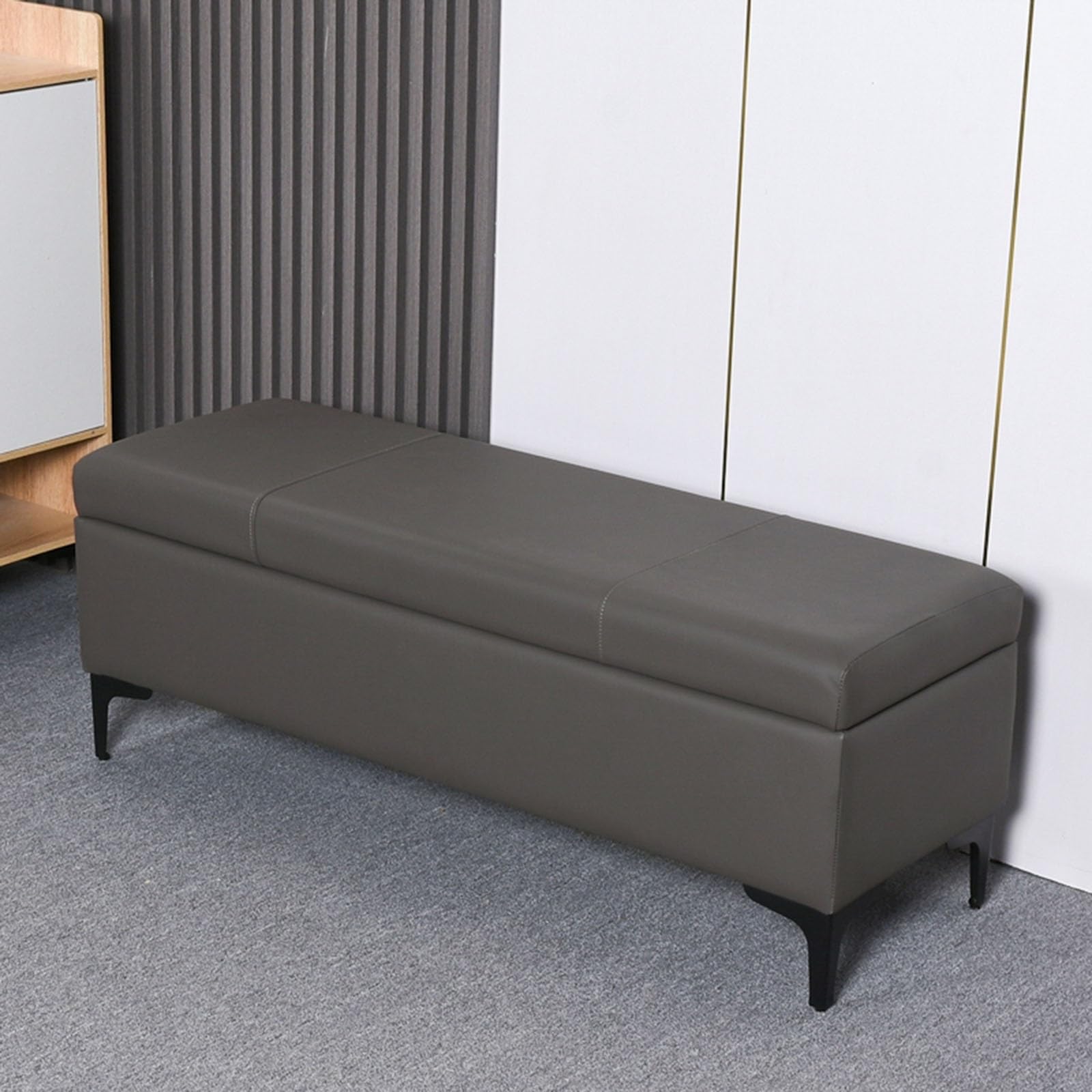 Banc de rangement rembourré 150 kg pour optimiser l'espace de l'entrée et du salon