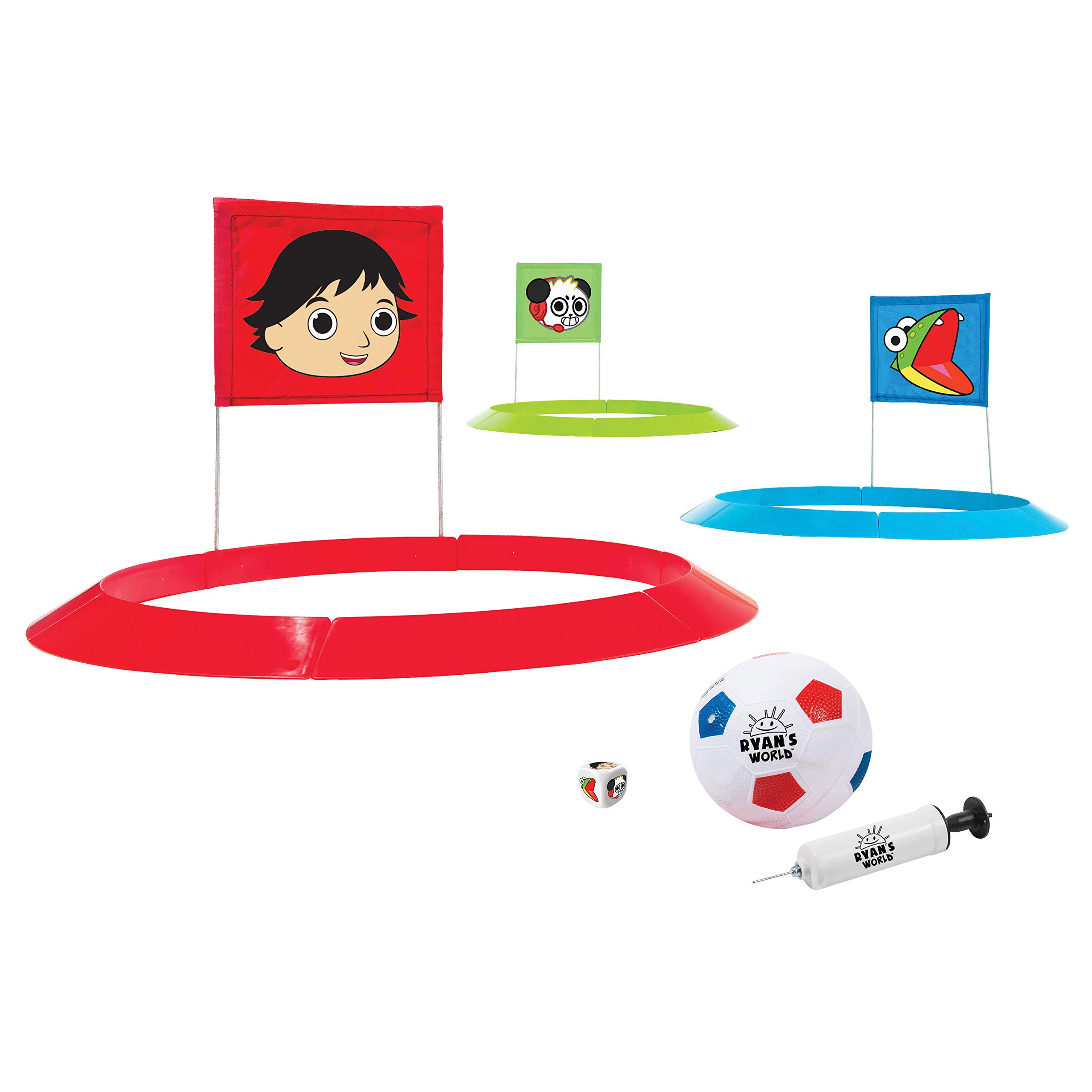 FranklinSports Ryan's World Kids Soccer Golf Set with 1 Soccer Ball & 3 Targets with Flags - 20" Targets
