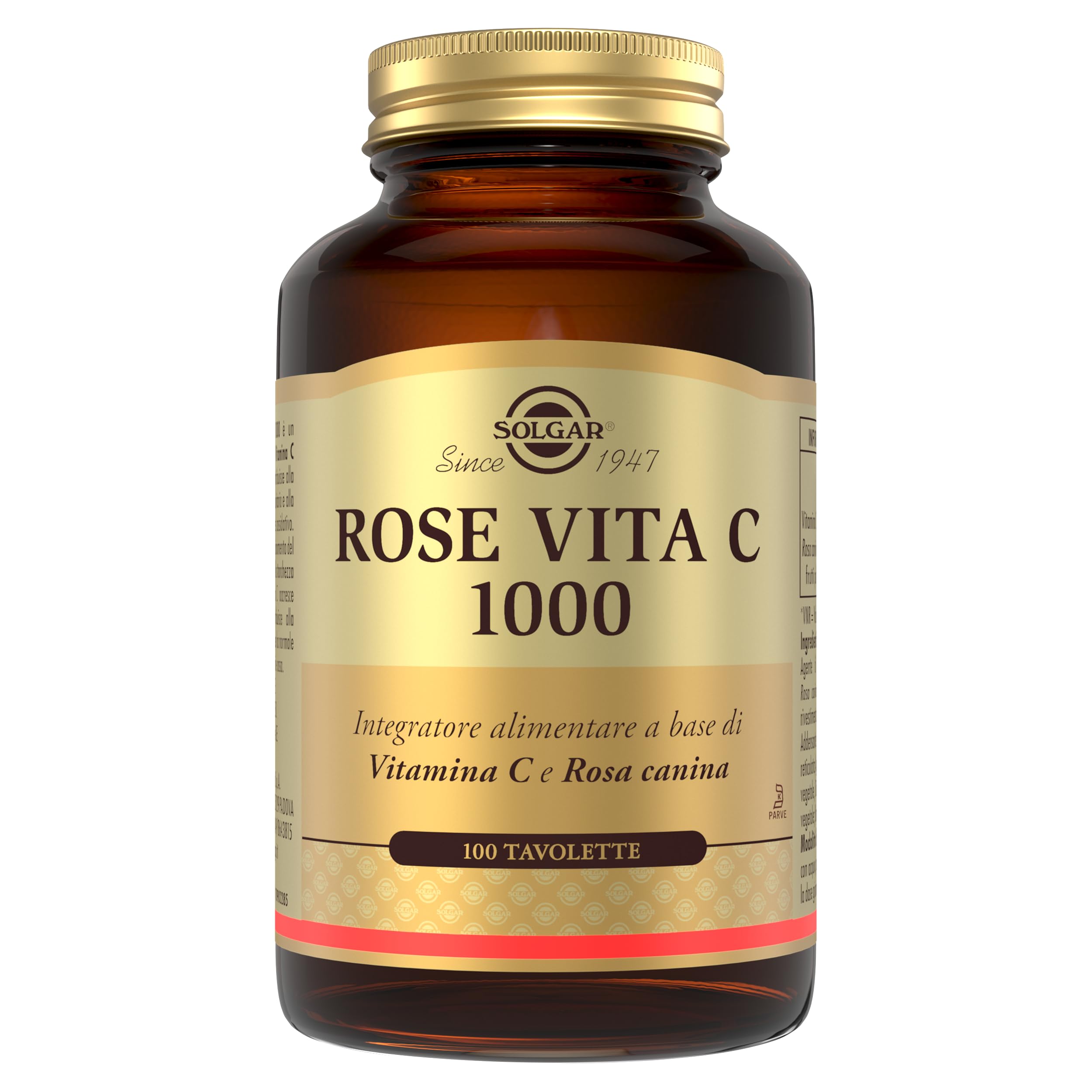 Solgar ROSE VITA C 1000 – Vitamina C 1000 mg con Rosa canina, 100 tavolette