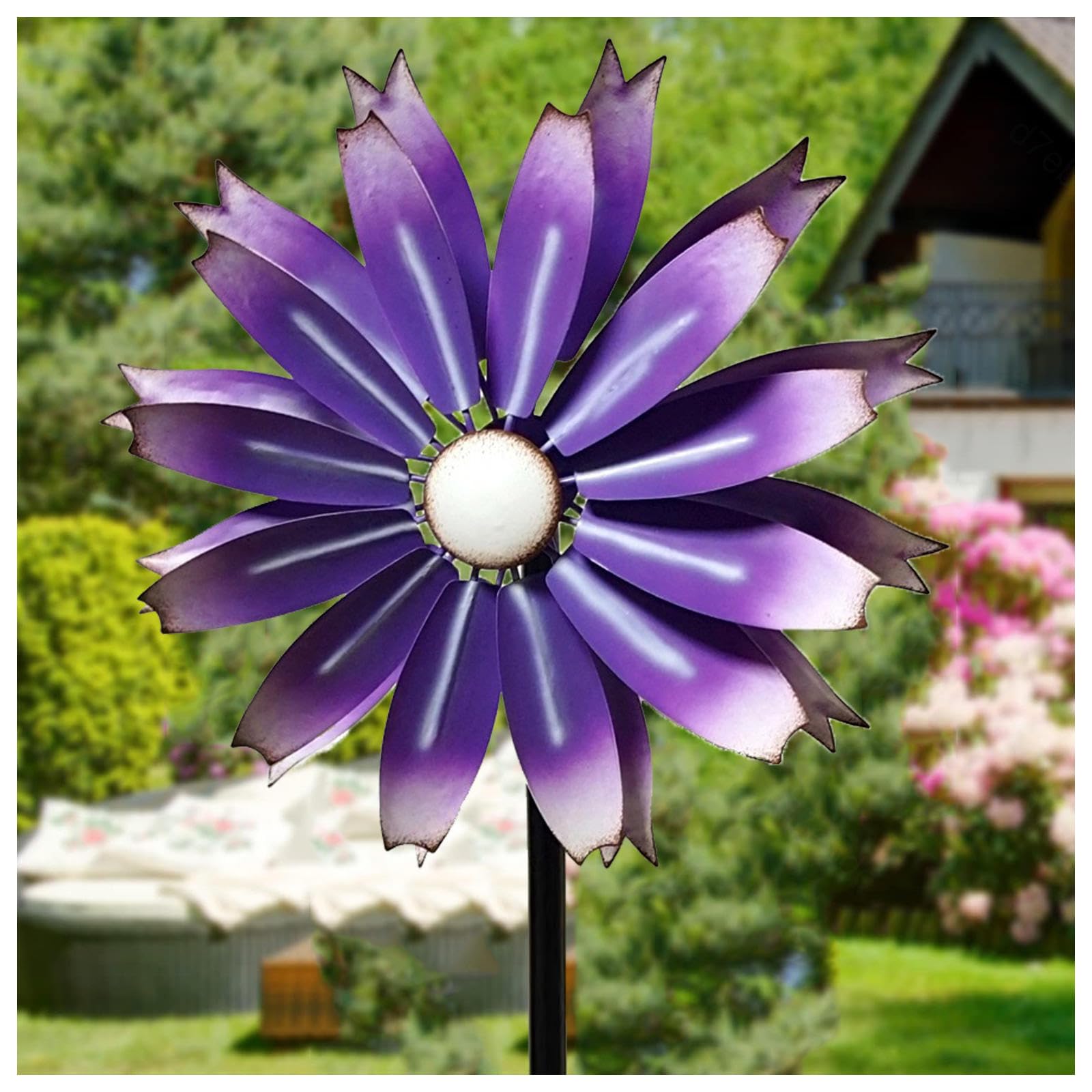 Girandole Kinetic Per Esterni In Metallo 149cm Girandola A Vento Extra Large Grande Girandola Del Vento,Purple