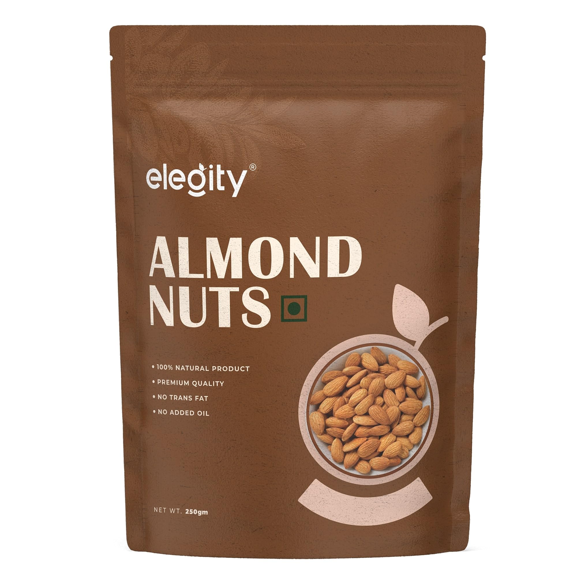Elegity 100% Natural Plain California Almonds Pouch 250 gm | Nutritious & Delicious Badam | High in Fiber & Boost Immunity | Rich in Protein, Tasty Nuts | No Preservatives Added in Dry Fruit (B0CMTHG36X) Amazon Price History, Amazon Price Tracker