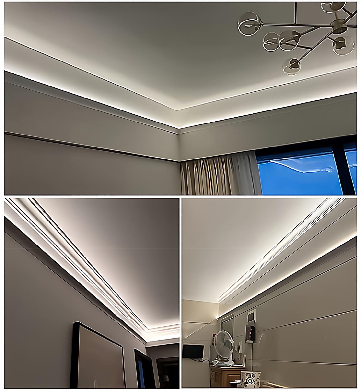 Eck-LED-Lichtk, 3,4 m, linearer Diffusor mit Anschluss für Innenwände, Decken, Hotels, Schlafzimmer, Dachböden