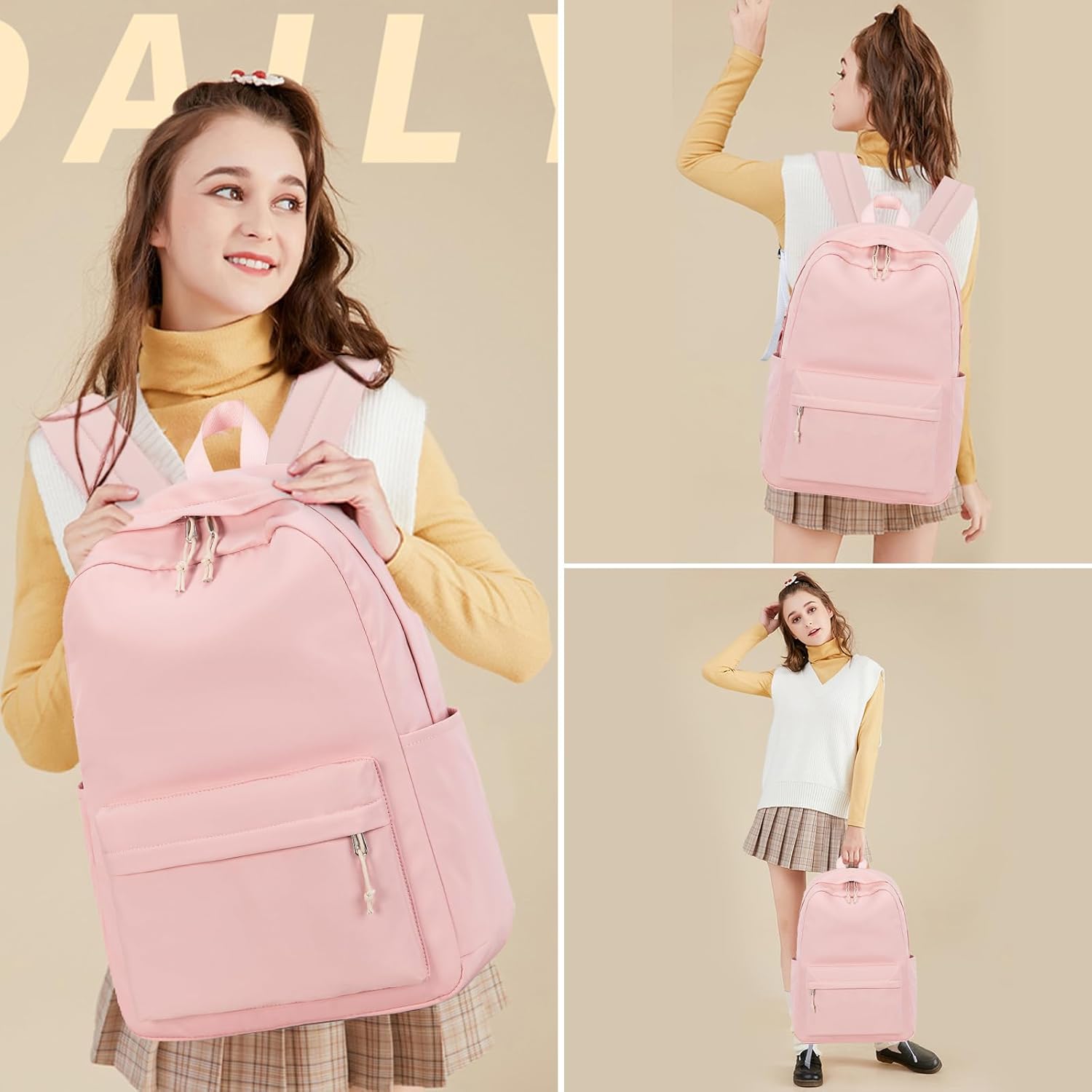 LOIDOU Backpack for Teen Girls Middle-School Primary Elementary Bookbags 17inch Kids Backpack Women laptop Backpack Lightweight Casual Daypack - Image 4