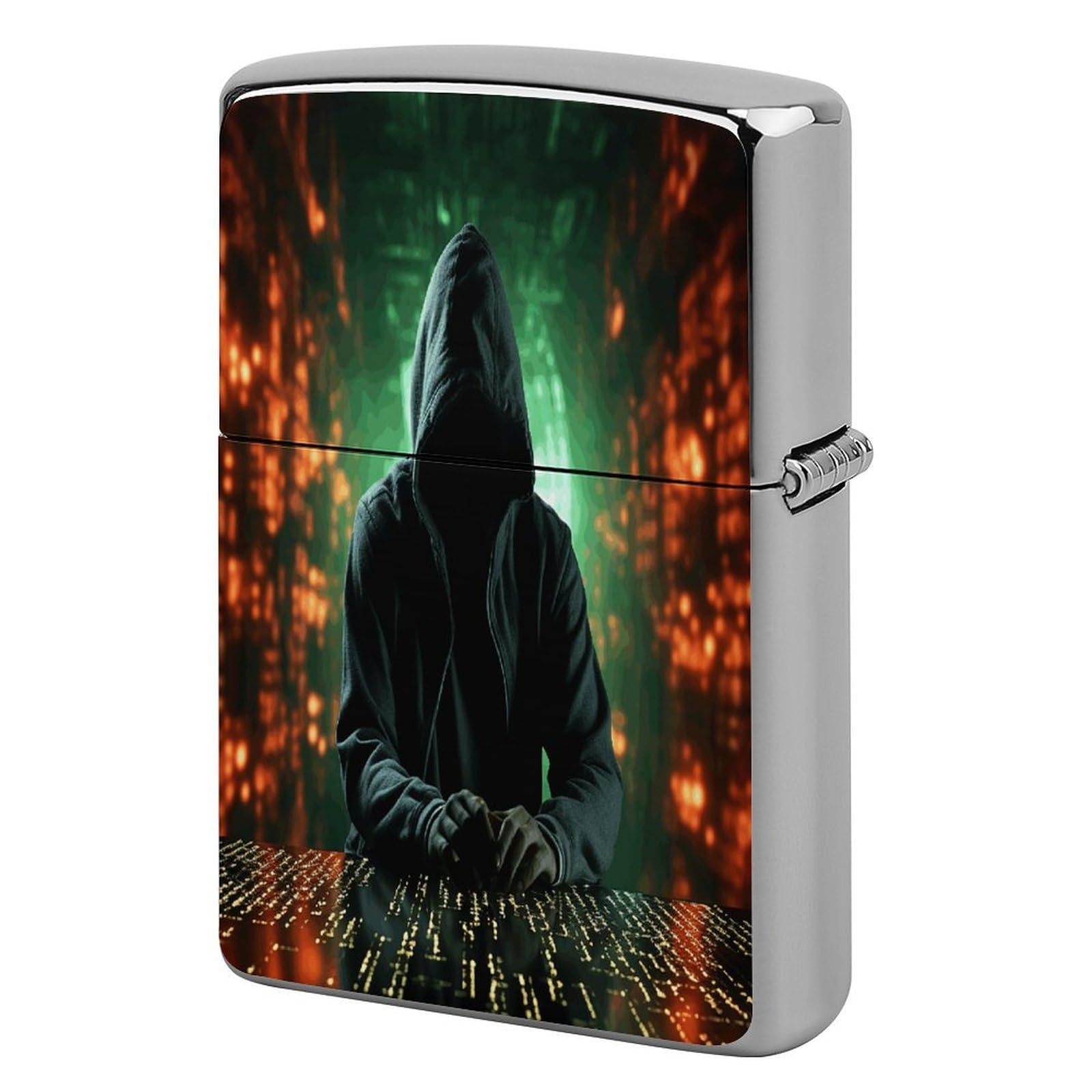 Btcowzrv Style Hacker Attack Metal Lighter Case Sleeve Cover Holder