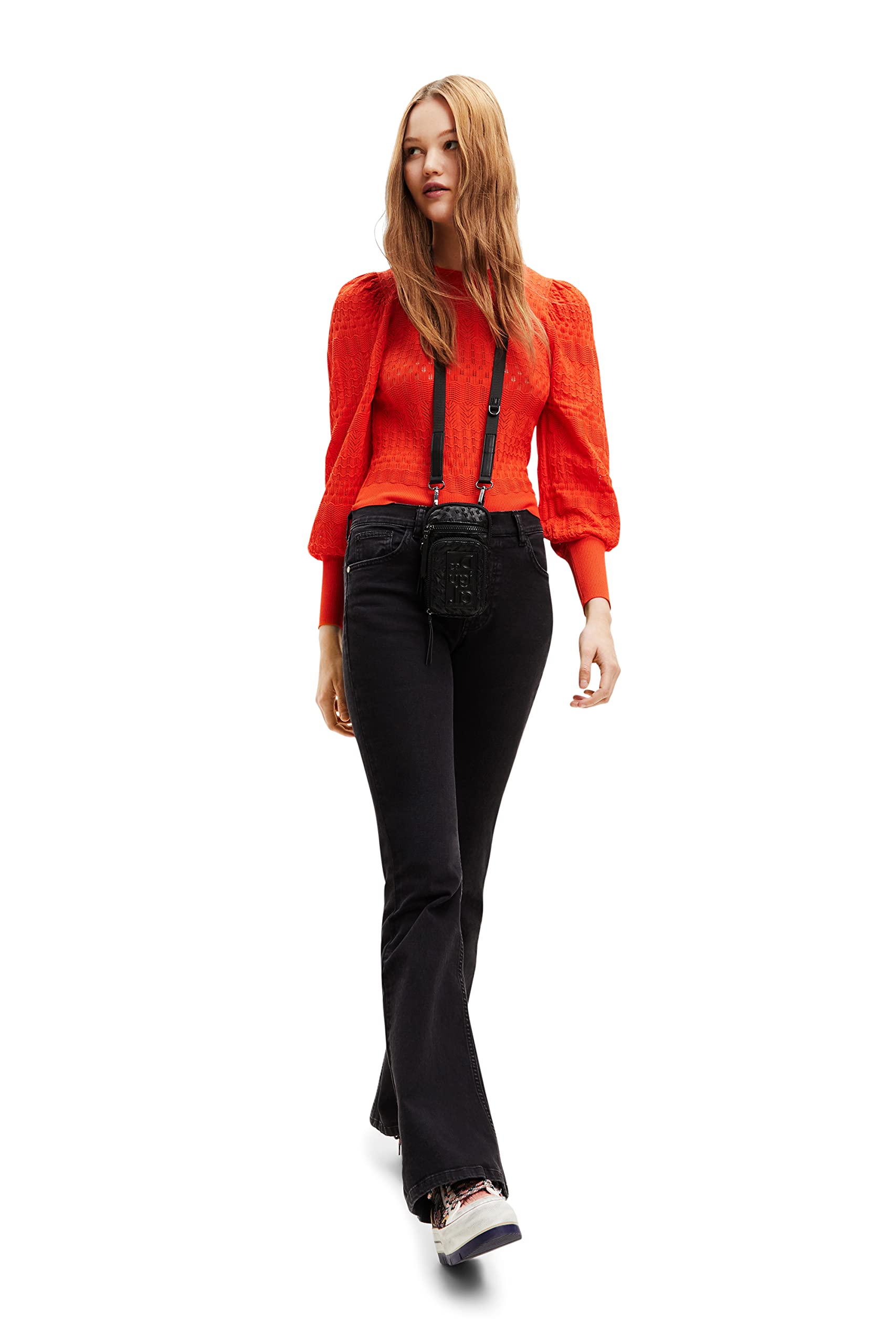 Desigual Sweter Kobiety Orange Jers_ona 7002 Orange
