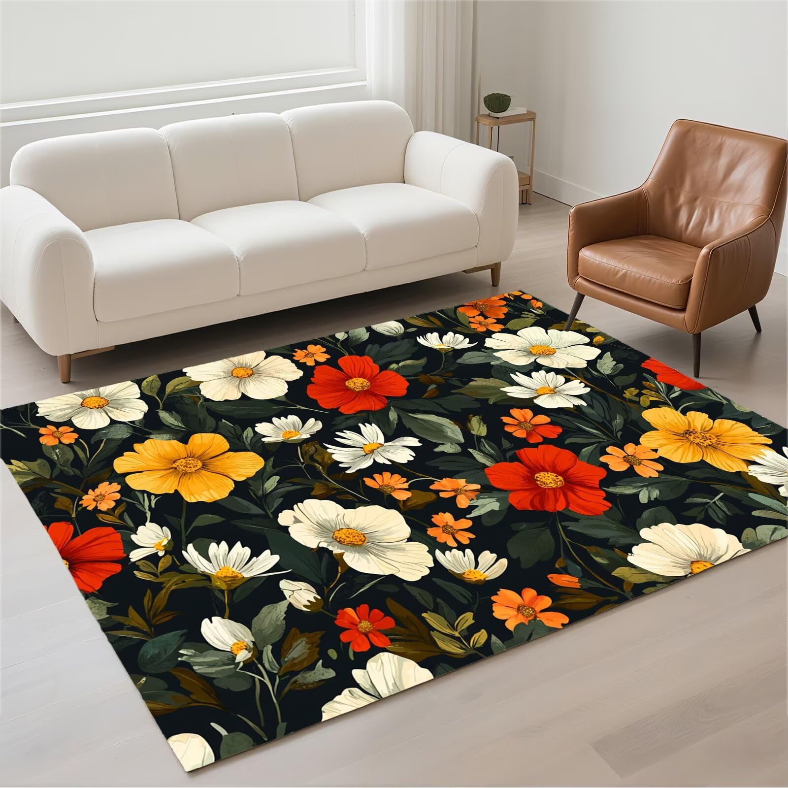 Tapis salon imperméable lavable et antidérapant