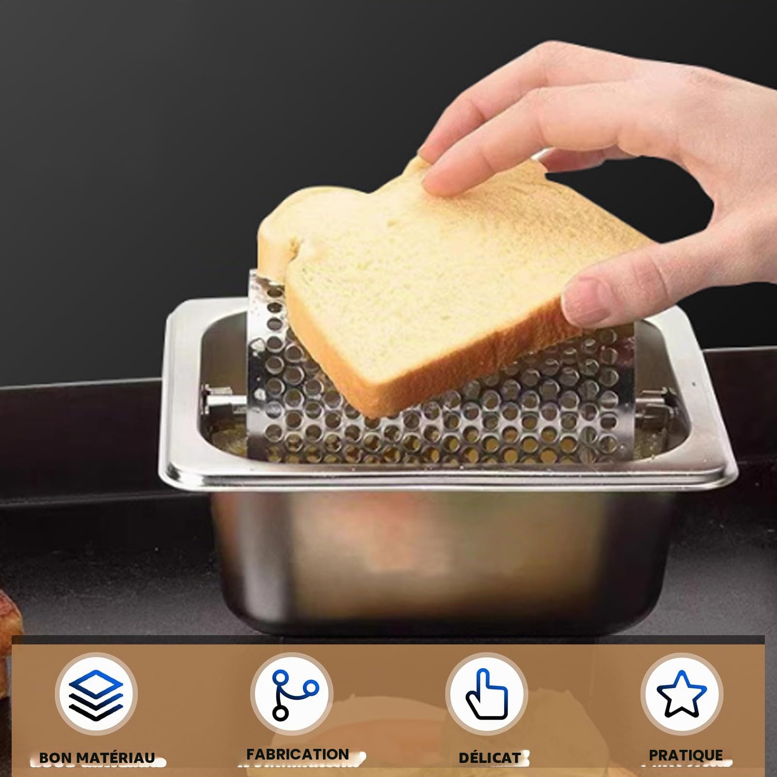 Diffuseur de beurre en acier inoxydable - Distributeur de beurre durable pour sandwich au pain - 1000 ml