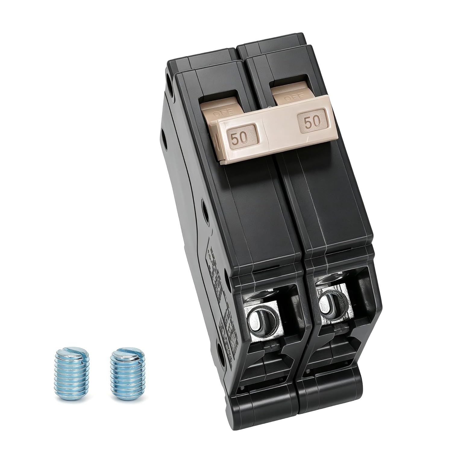 2-Pole 50Amp Circuit Breaker Replacement for Load Centers Type 3/4 Inch Plug-On Molded Case Thermal Magnetic Protection 10 KAIC 120/240V
