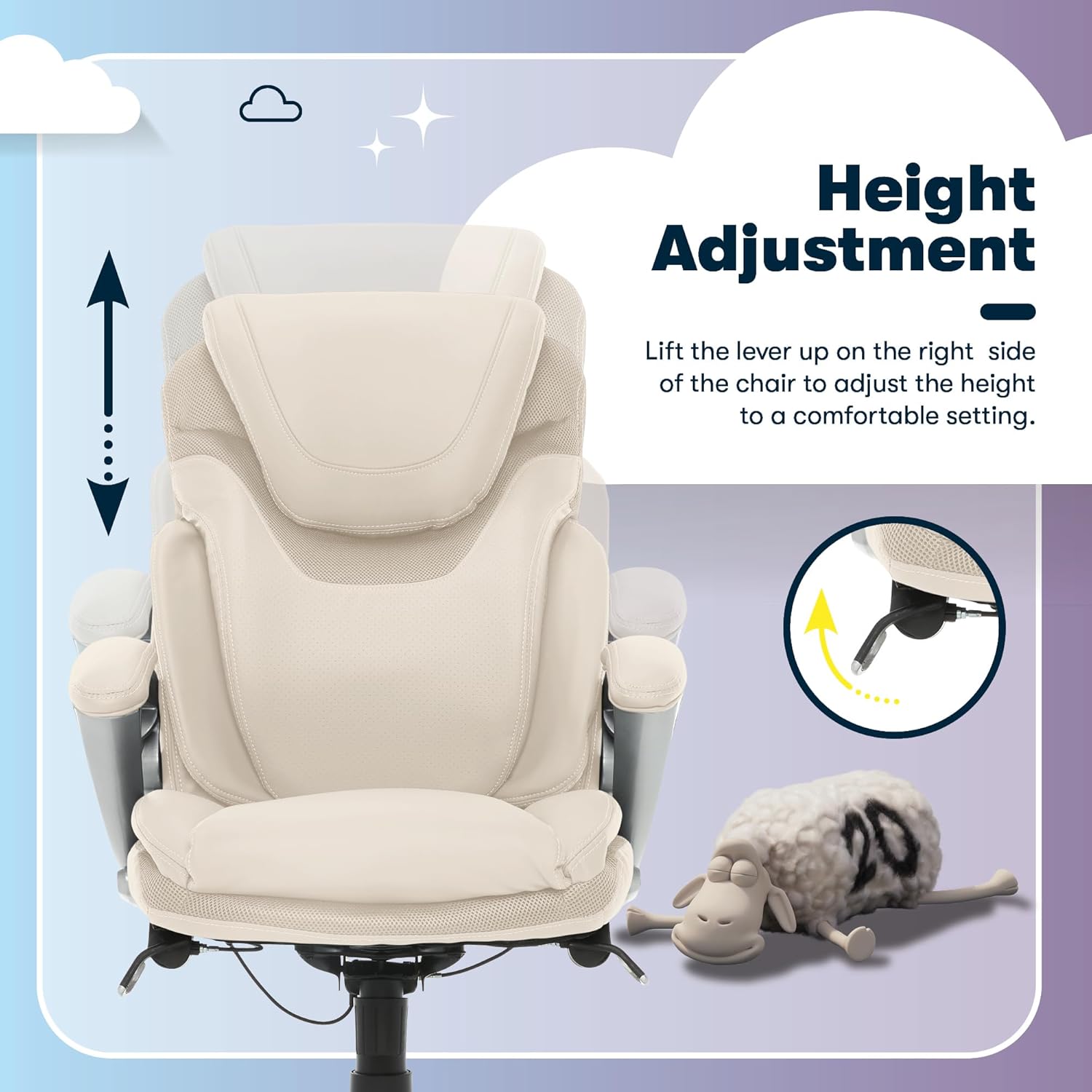 Serta Bryce Executive Office Chair height adjustment