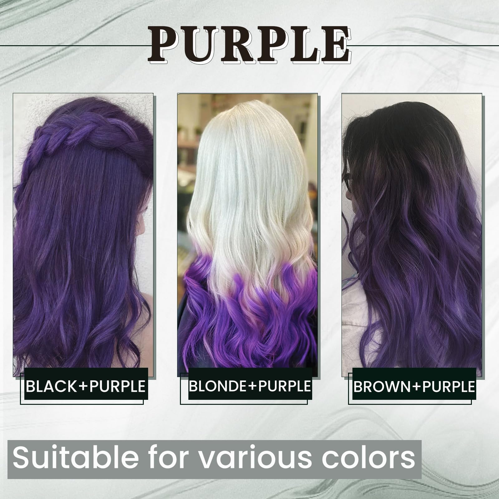 RUNATURE Micro Beads Hair Extensions Real Hair Purple Remy Micro Ring Hair Extensions Invisible Remy Straight Micro Hair 14 Inch 25g/25strands #Purple — view 105