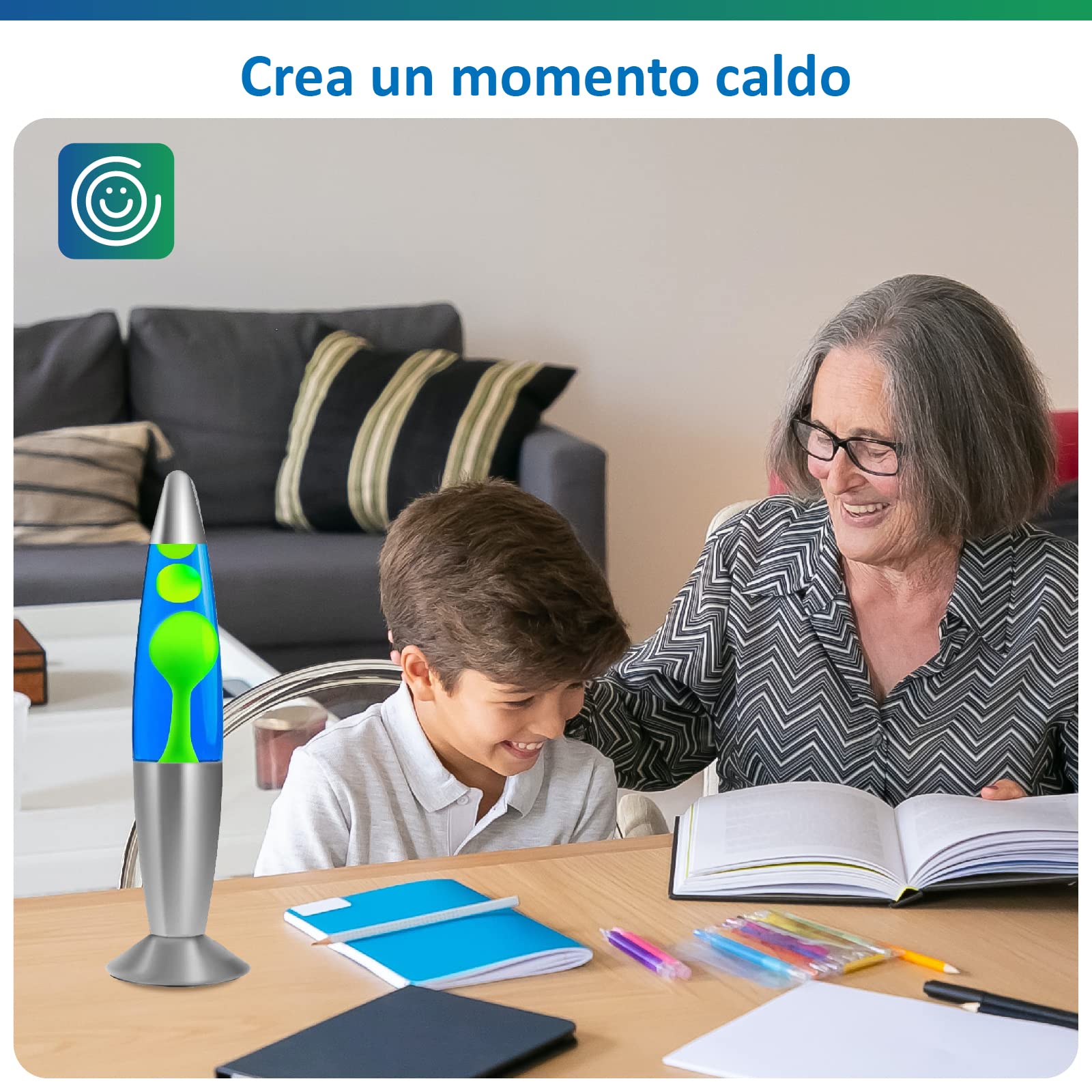 Lampada Lava LED InnovaGoods 25W - Effetto Rilassante E Ipnotico, Design Vintage Per Camera O Ufficio