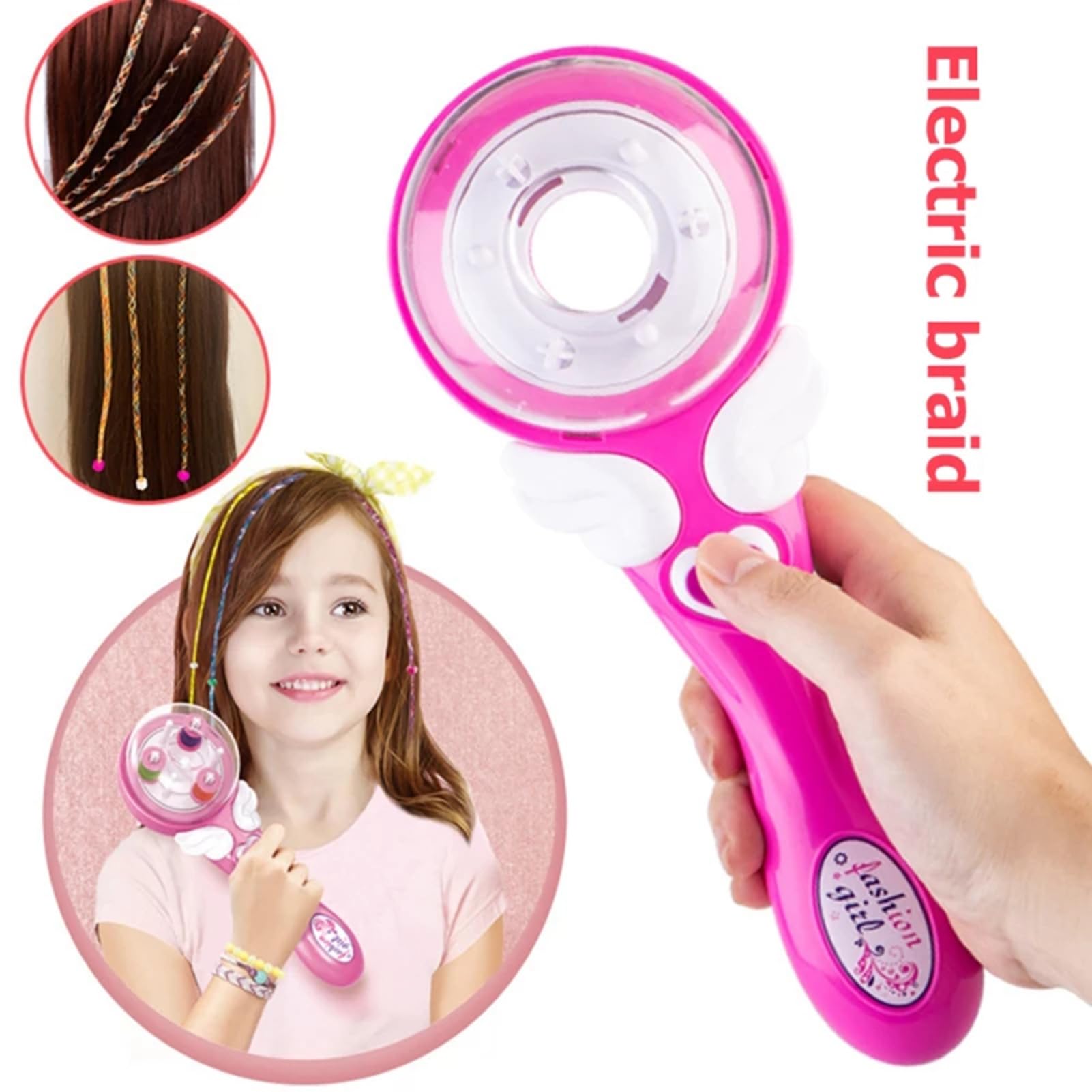 Trenzador automático de cabello para niños, máquina eléctrica de trenzado, kit de herramientas de peinado para decoración de cabello, herramienta de trenzado de cabello trenzado para niñas pequeñas