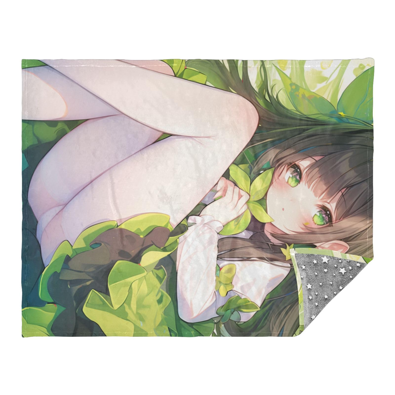 Couverture lit et canapé verte mignonne adulte 127x178 anti-froid