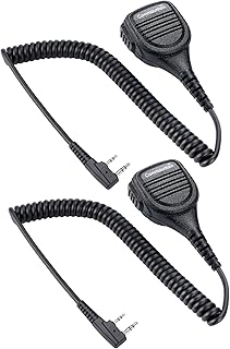commountain Heavy Speaker Mic for Baofeng Radios BF-F8HP BF-F9 UV-82 UV-82HP UV-82C UV-5R UV-5R5 UV-5RA UV-5RE UV-5X3 V2+ BTECH Retevis Radioddity TYT Kenwood Radios, Shoulder Microphone-2 Pack