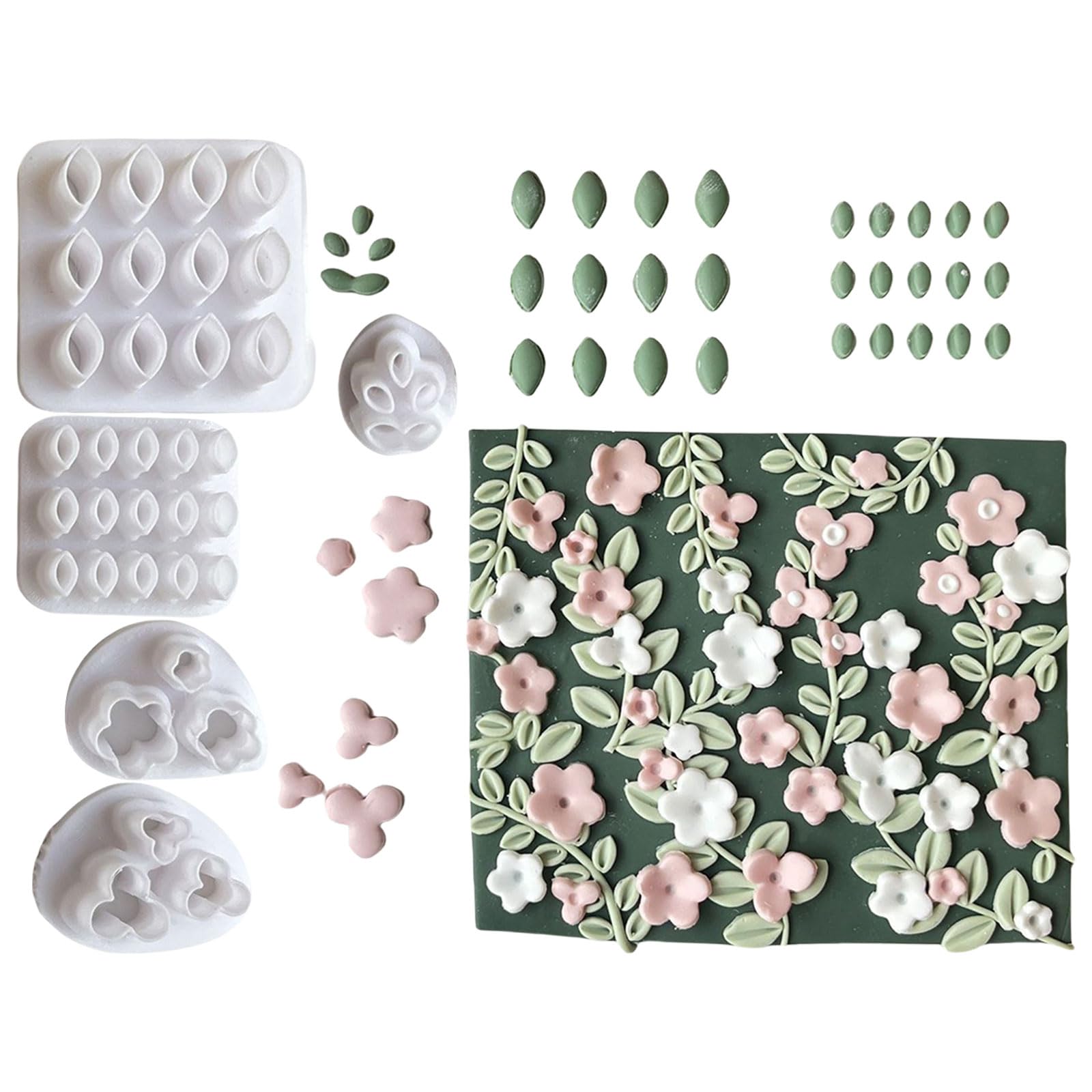 NEWFT 5Pcs Small Flower Shaped Clay Cutter Set for Clay Earrings Jewelry Making, Earring Cutter Molds Earring Supplies