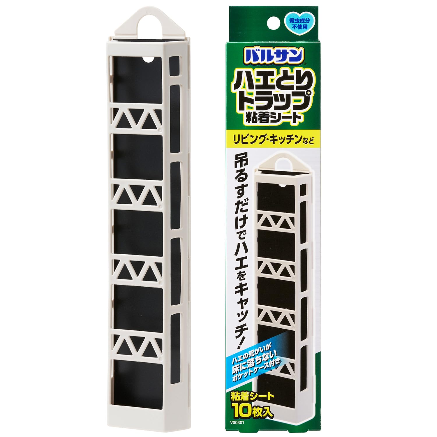 バルサン ハエとり トラップ (粘着シート 10枚入) ハエの死がいが落ちないポ…